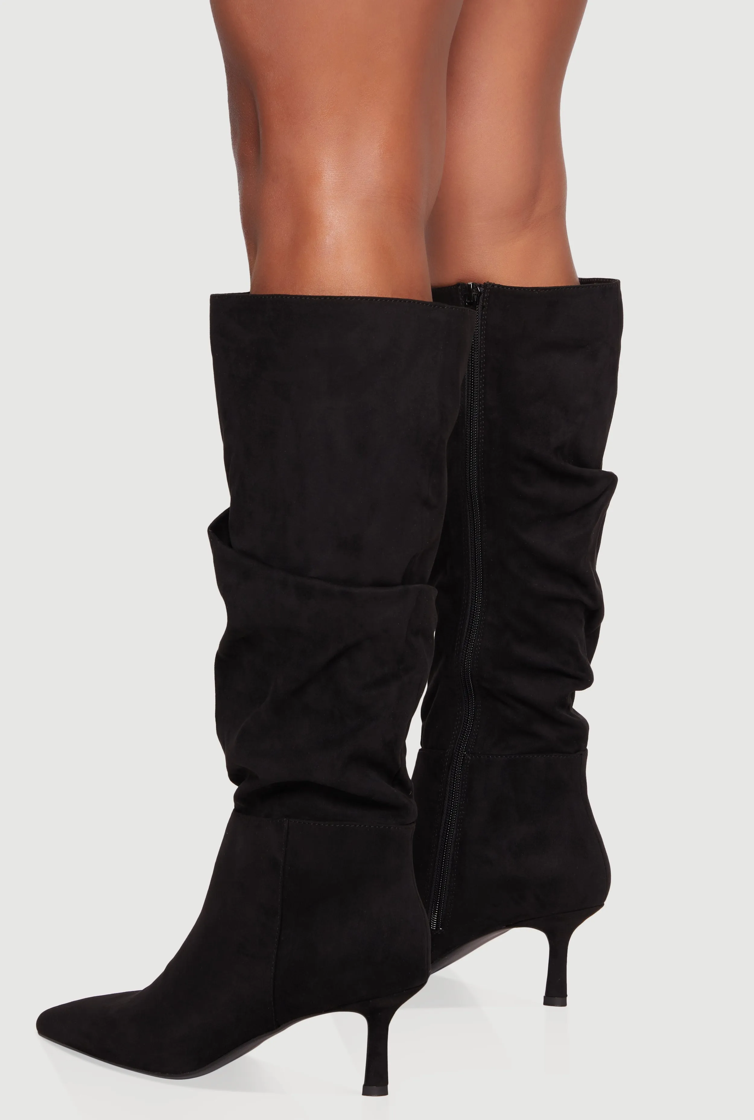 Pointy Toe Side Zip Stiletto Slouch Boots sold by Rainbow product image thumbnail 3