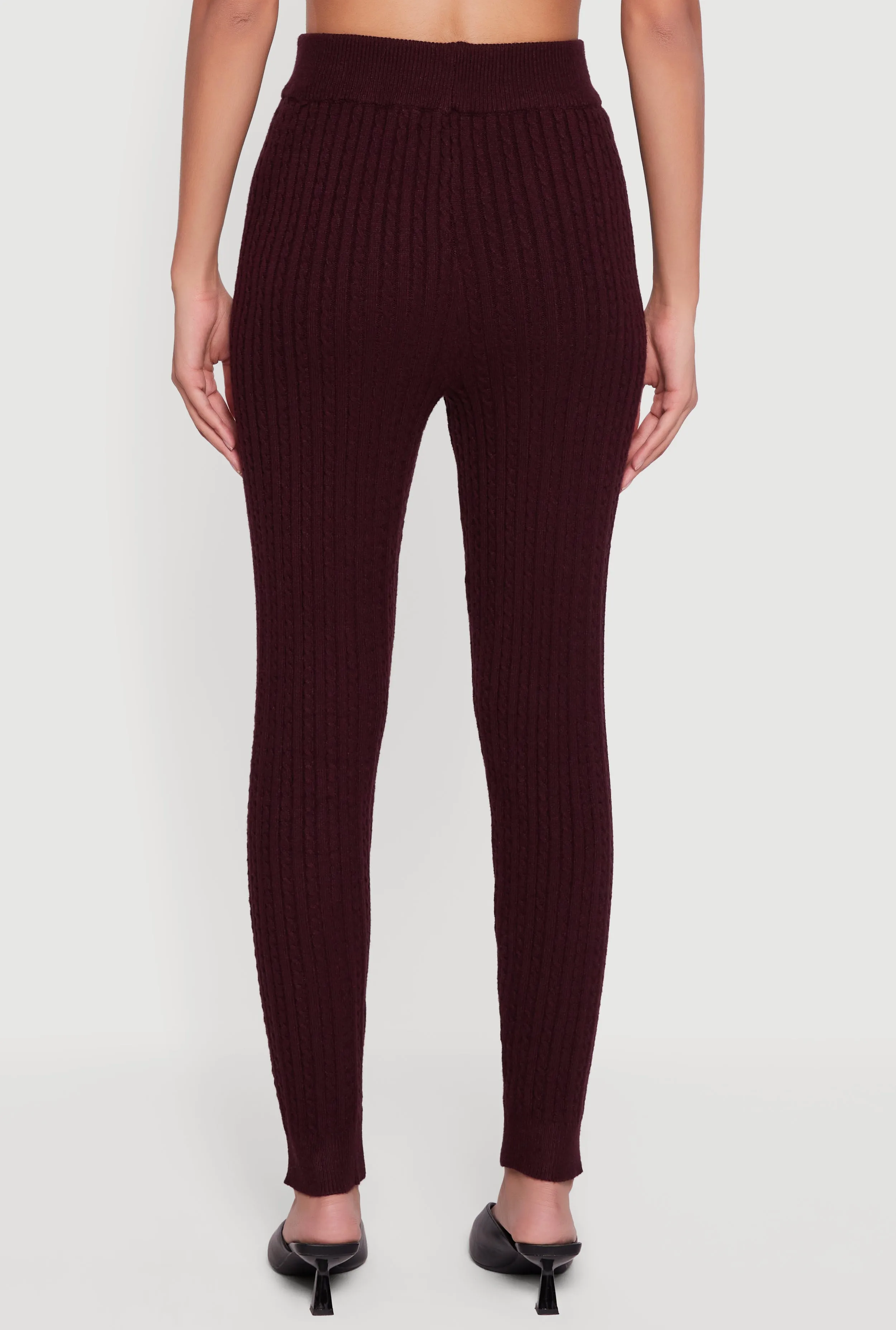 Cable Knit High Waisted Pull On Leggings sold by Rainbow product image thumbnail 5