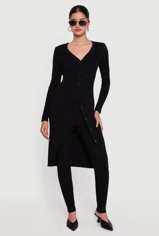 Cable Knit High Waisted Pull On Leggings sold by Rainbow