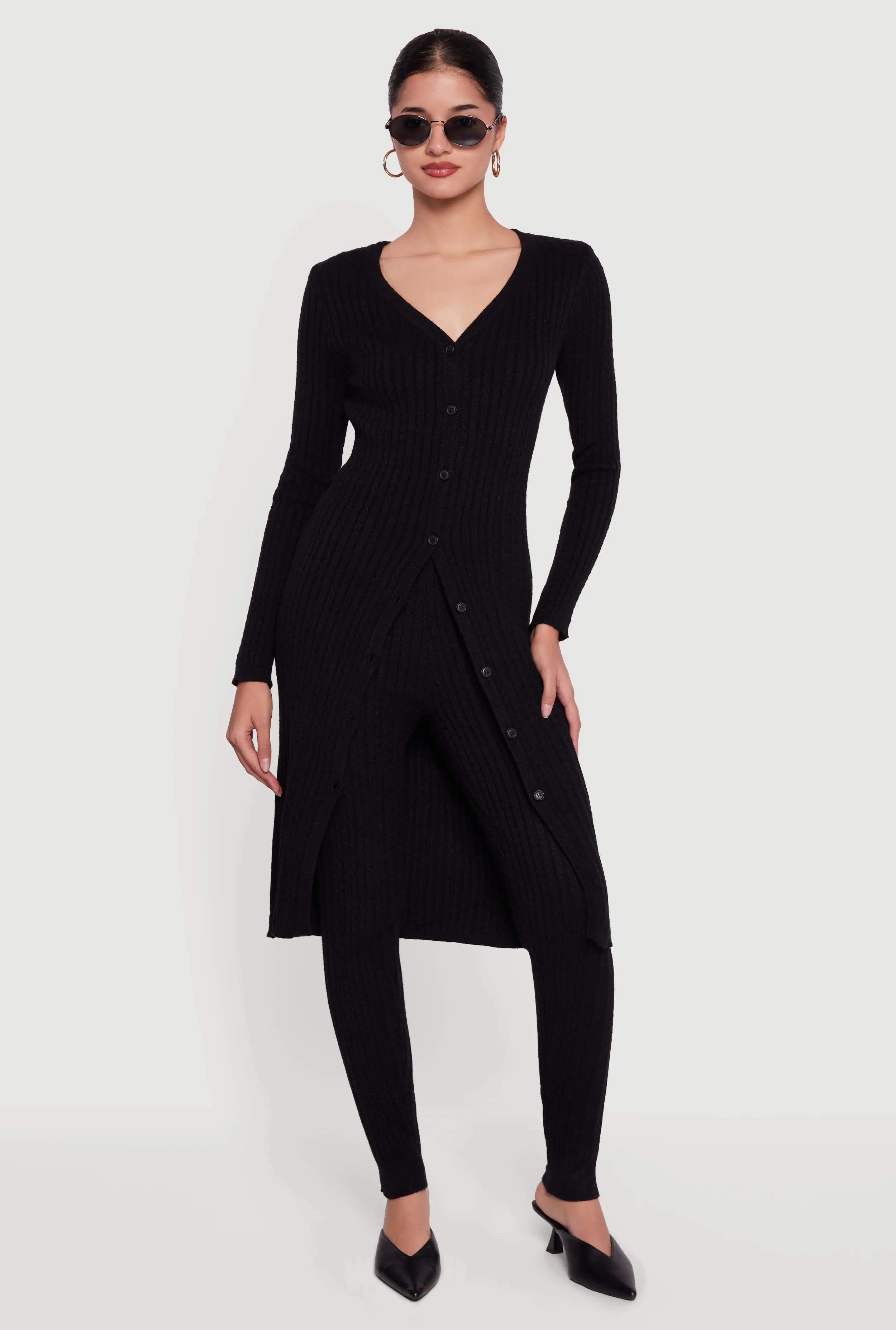 Cable Knit High Waisted Pull On Leggings sold by Rainbow