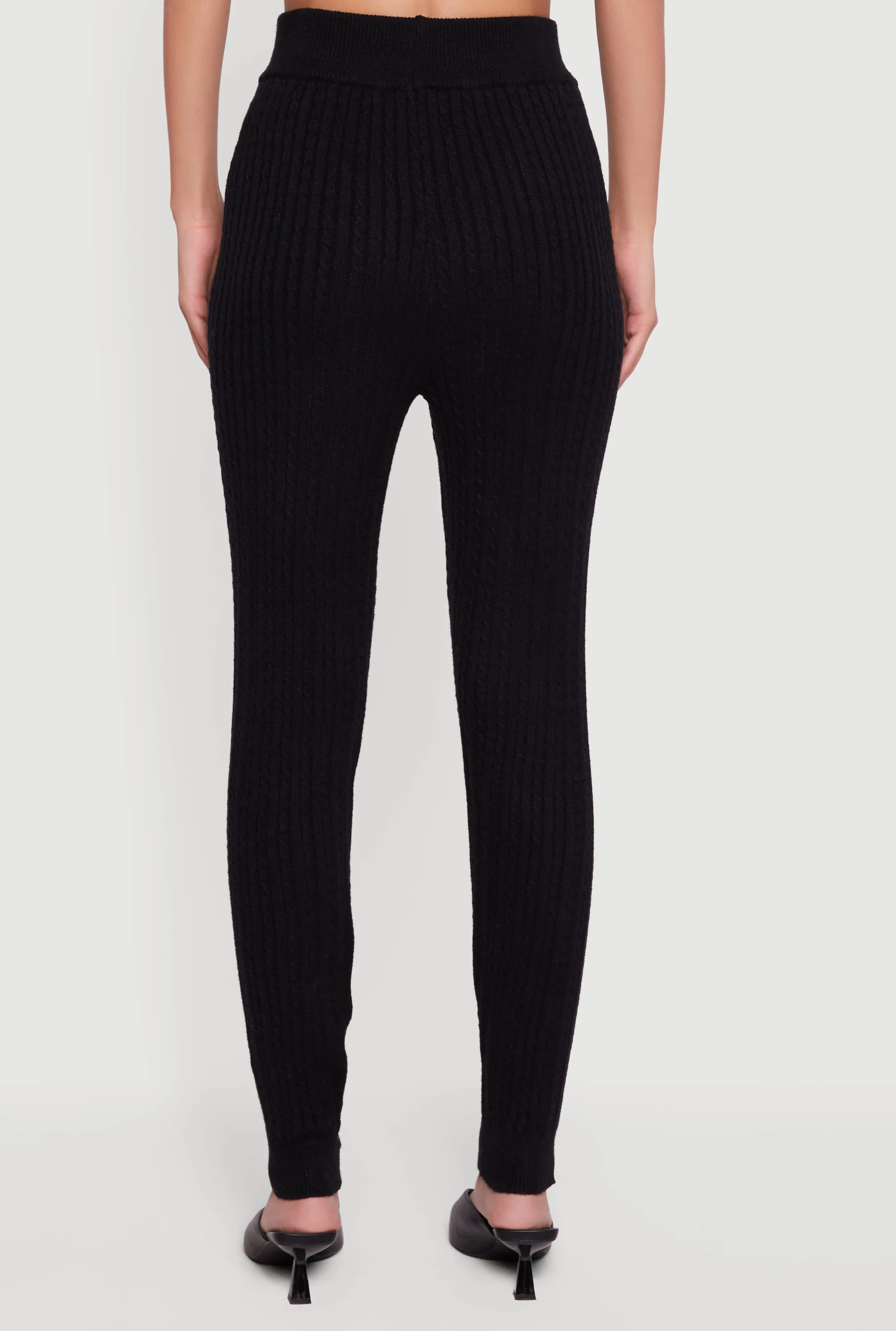 Cable Knit High Waisted Pull On Leggings sold by Rainbow product image thumbnail 5