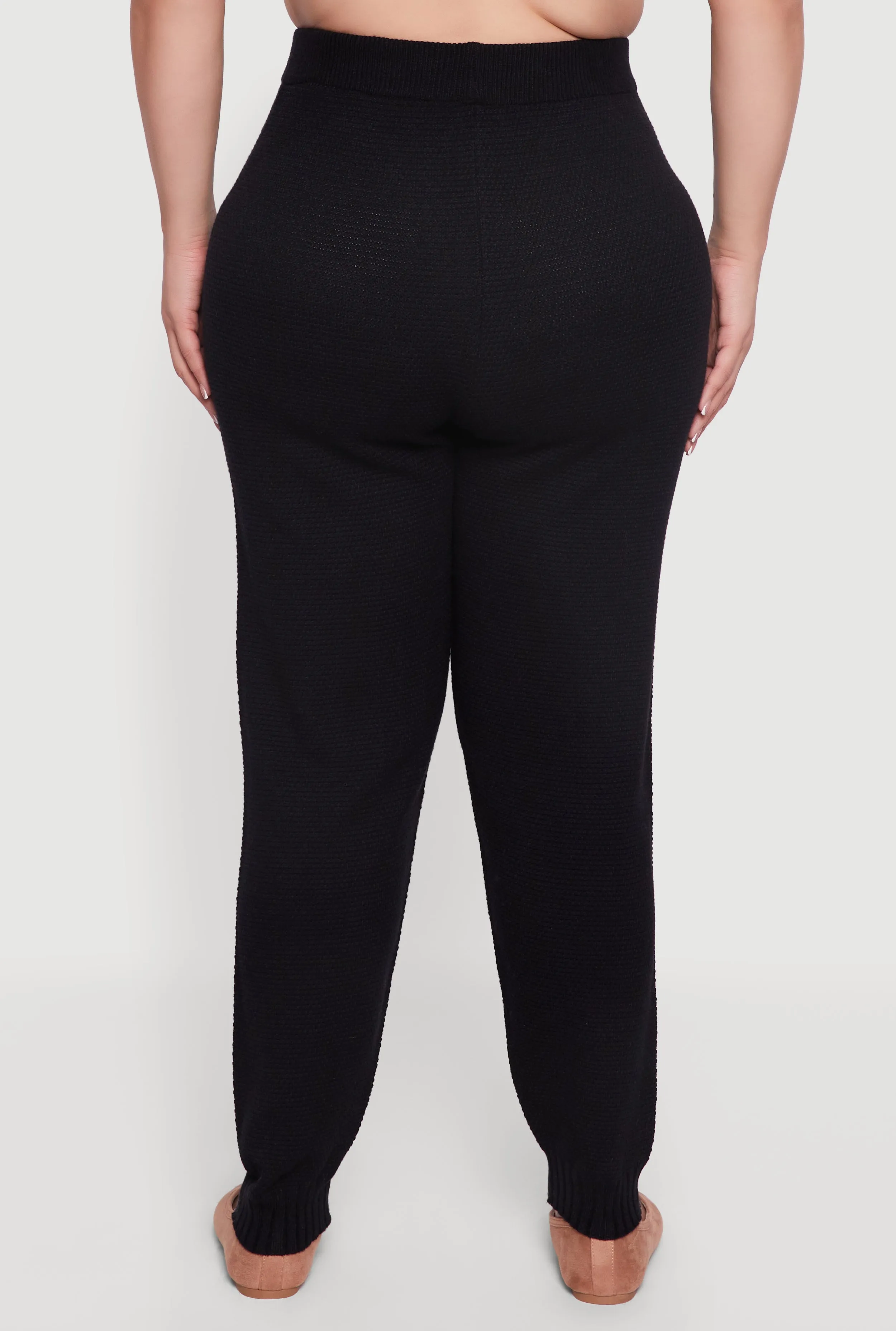 Plus Size High Waisted Knit Joggers sold by Rainbow product image thumbnail 5