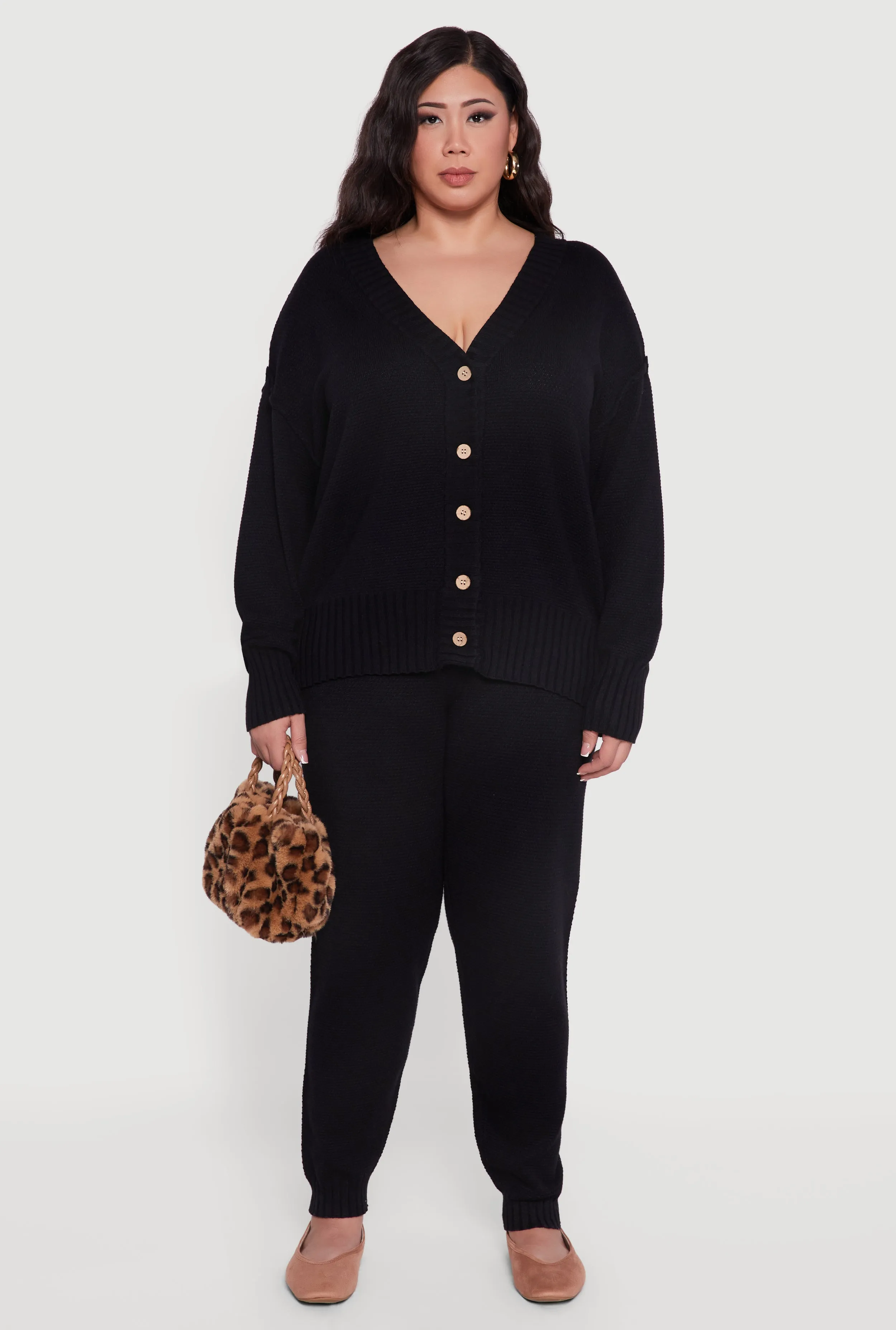 Plus Size High Waisted Knit Joggers sold by Rainbow product image thumbnail 2