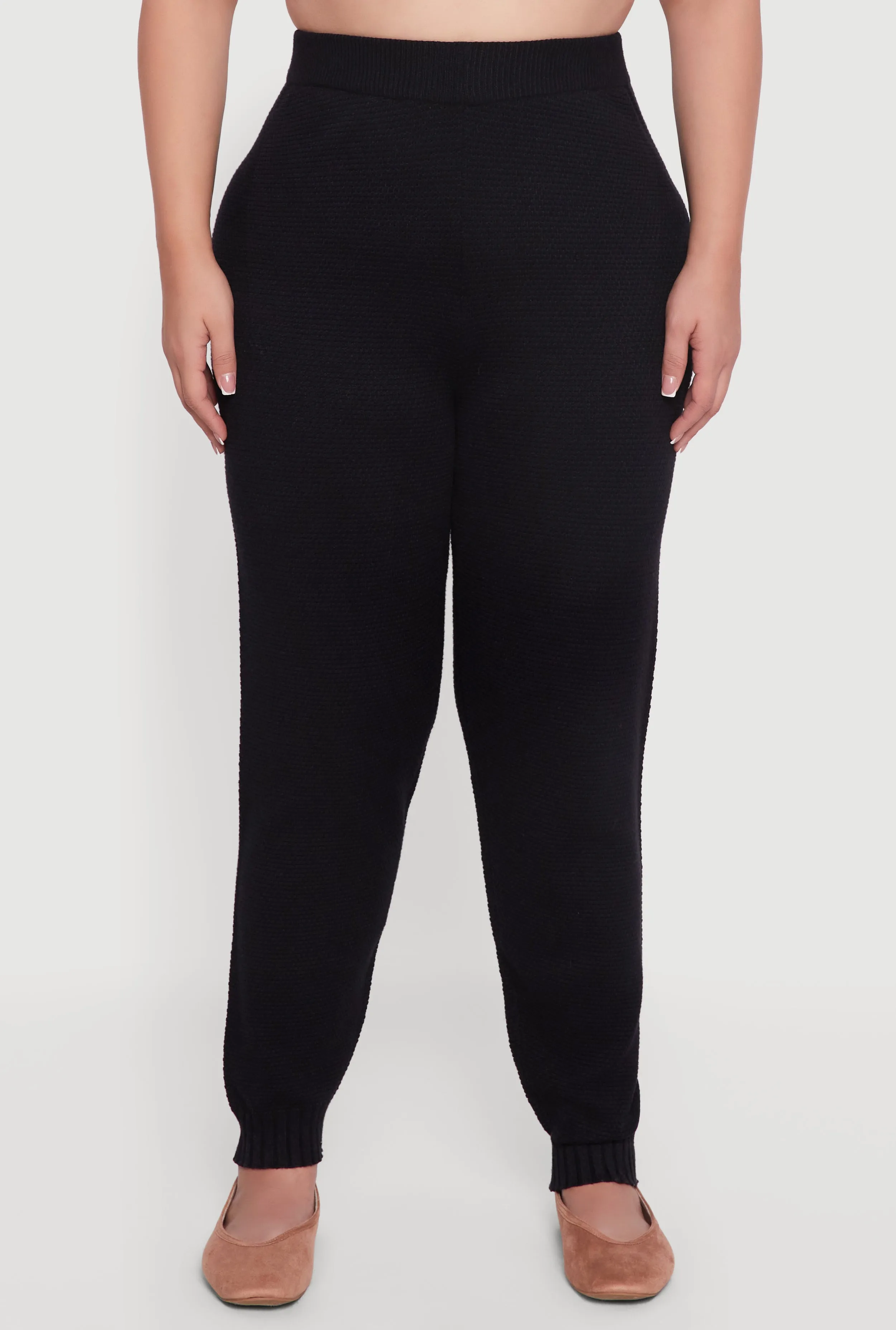 Plus Size High Waisted Knit Joggers sold by Rainbow product image thumbnail 3