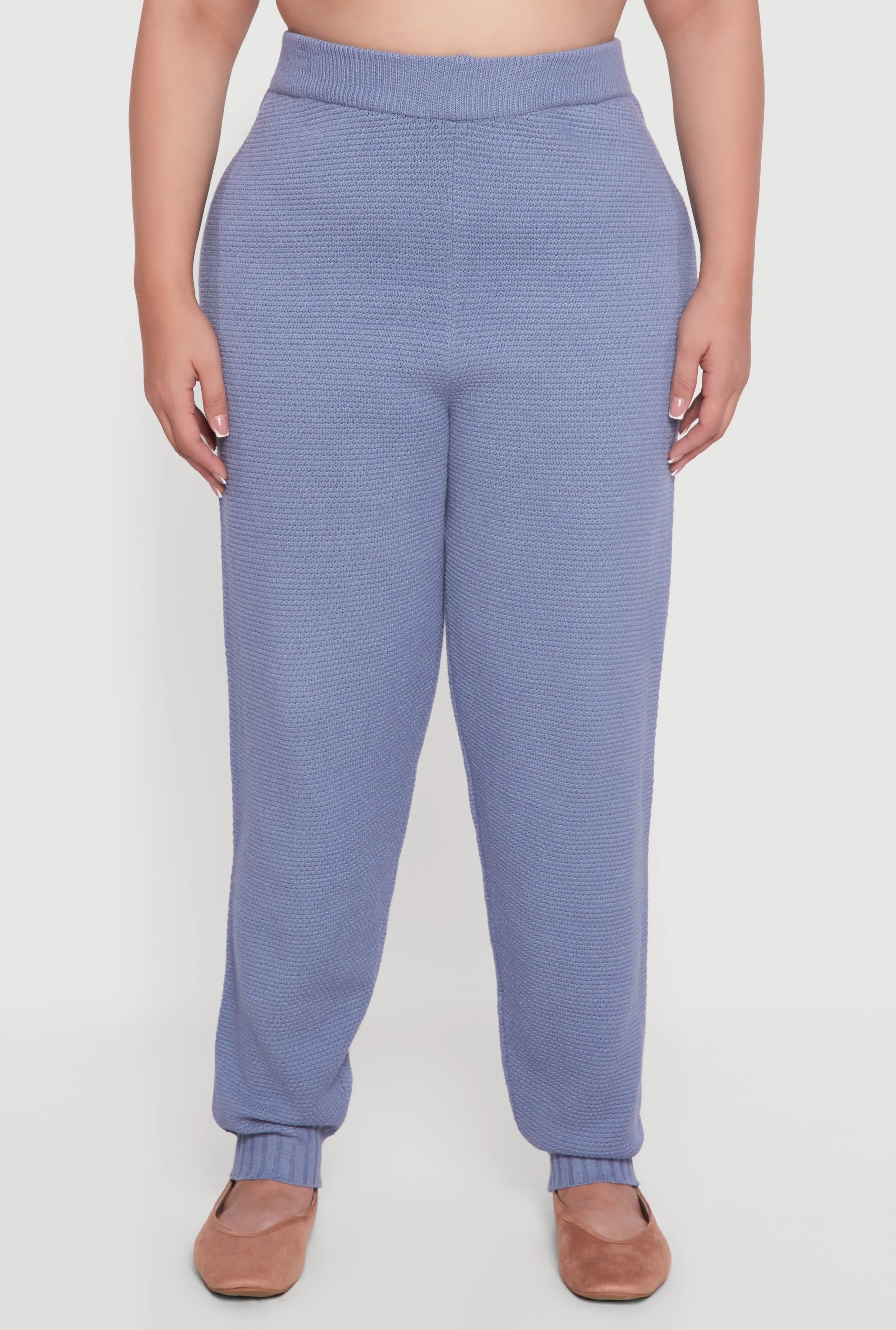 Plus Size High Waisted Knit Joggers sold by Rainbow product image thumbnail 3