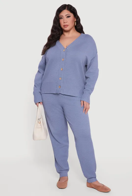 Plus Size High Waisted Knit Joggers sold by Rainbow