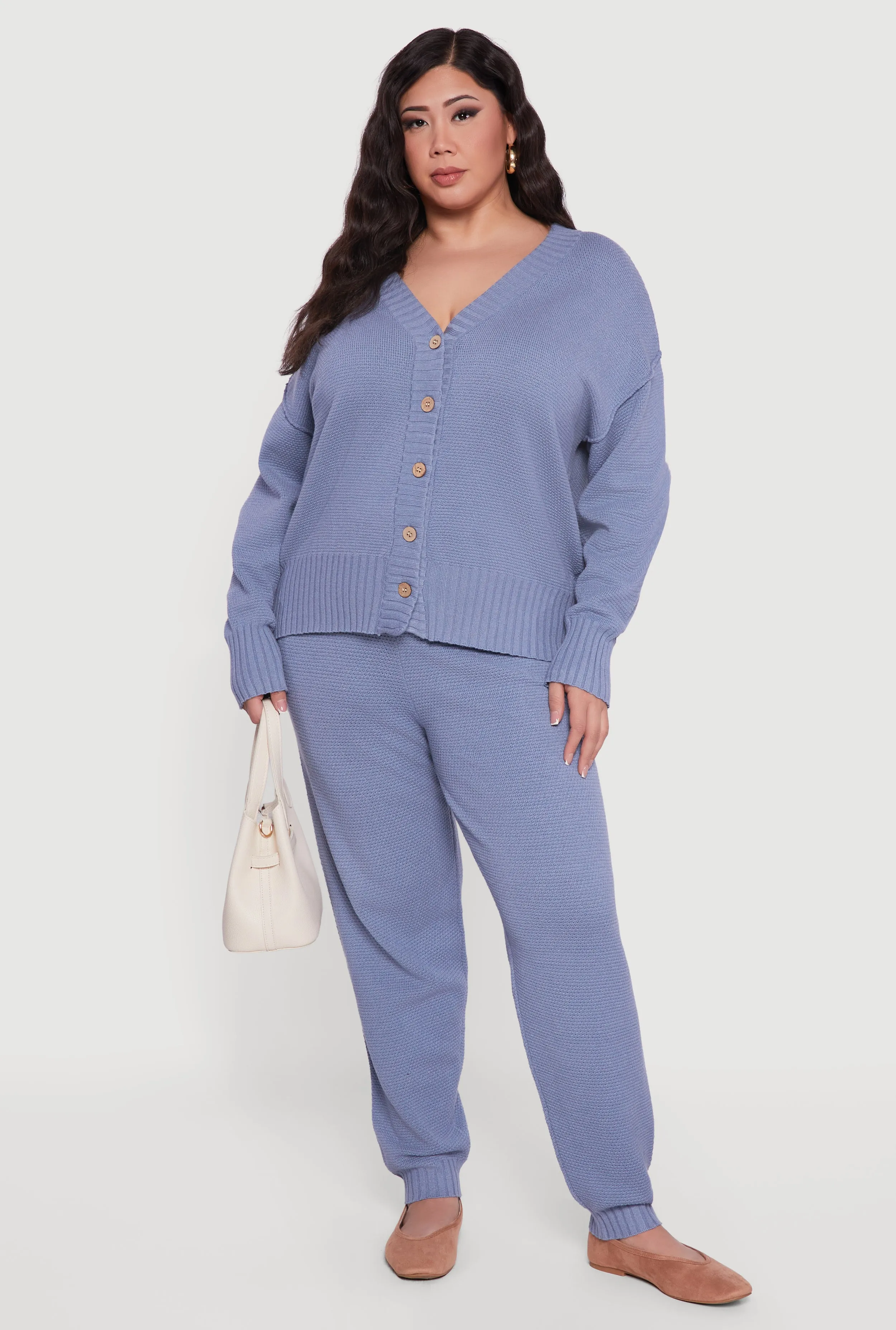 Plus Size High Waisted Knit Joggers sold by Rainbow