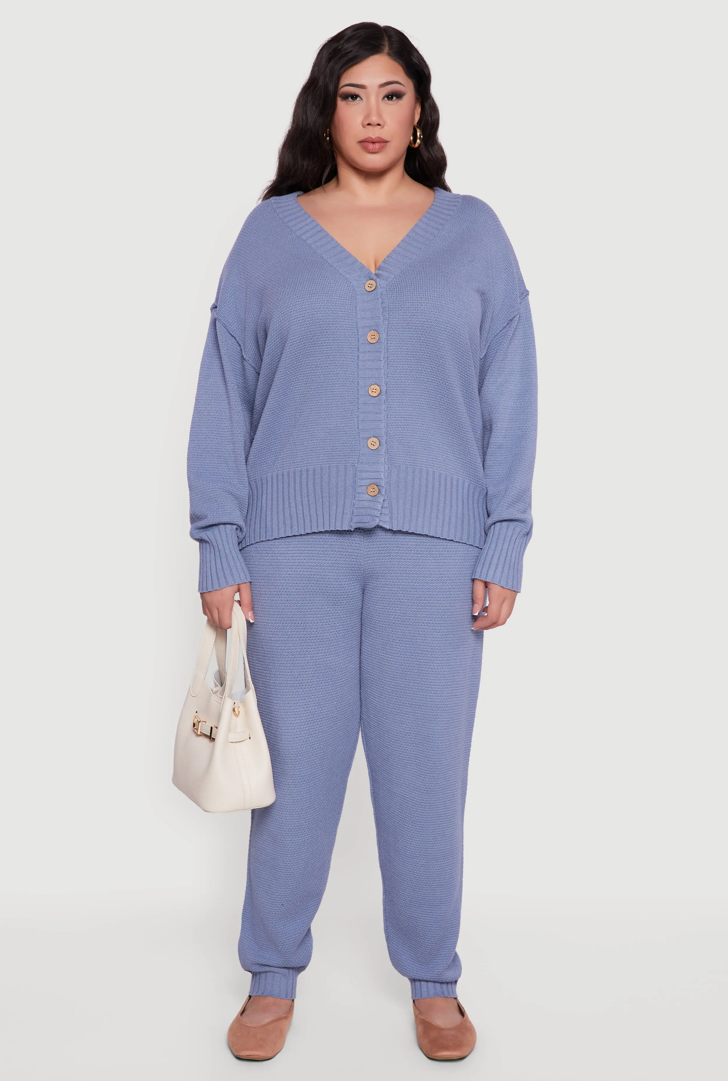 Plus Size High Waisted Knit Joggers sold by Rainbow product image thumbnail 2