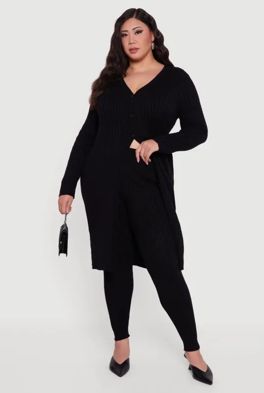 Plus Size Cable Knit High Waisted Leggings sold by Rainbow