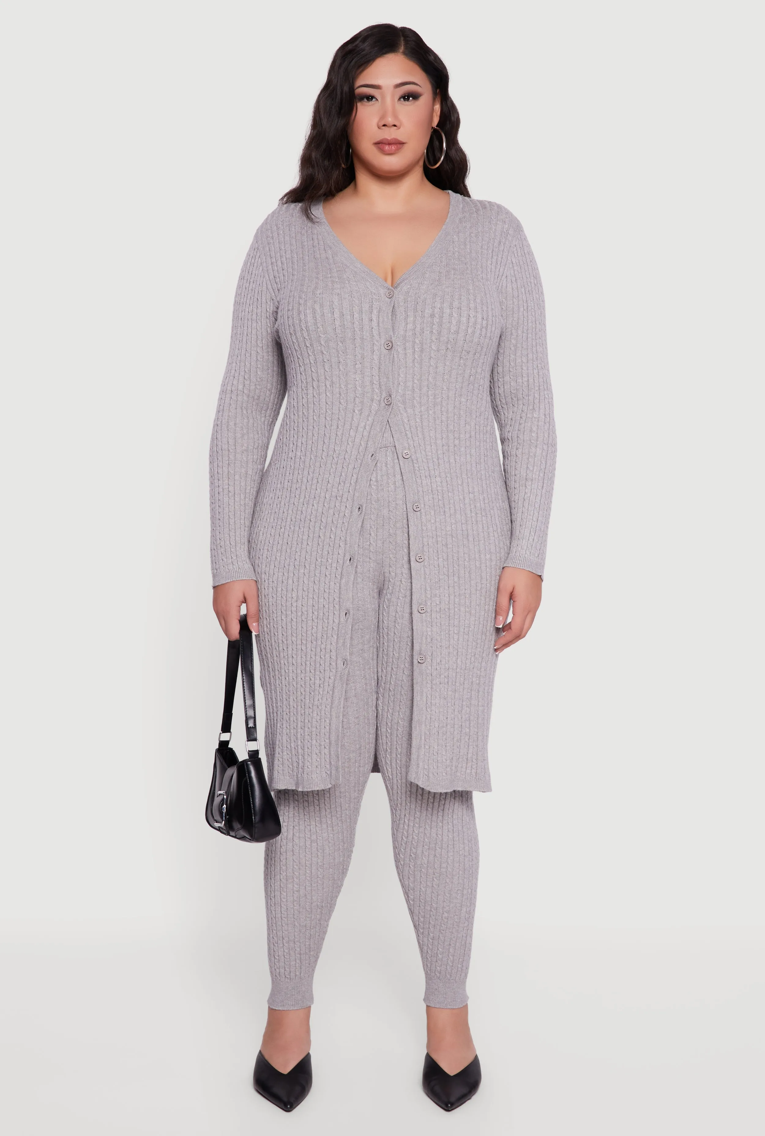 Plus Size Cable Knit High Waisted Leggings sold by Rainbow product image thumbnail 2