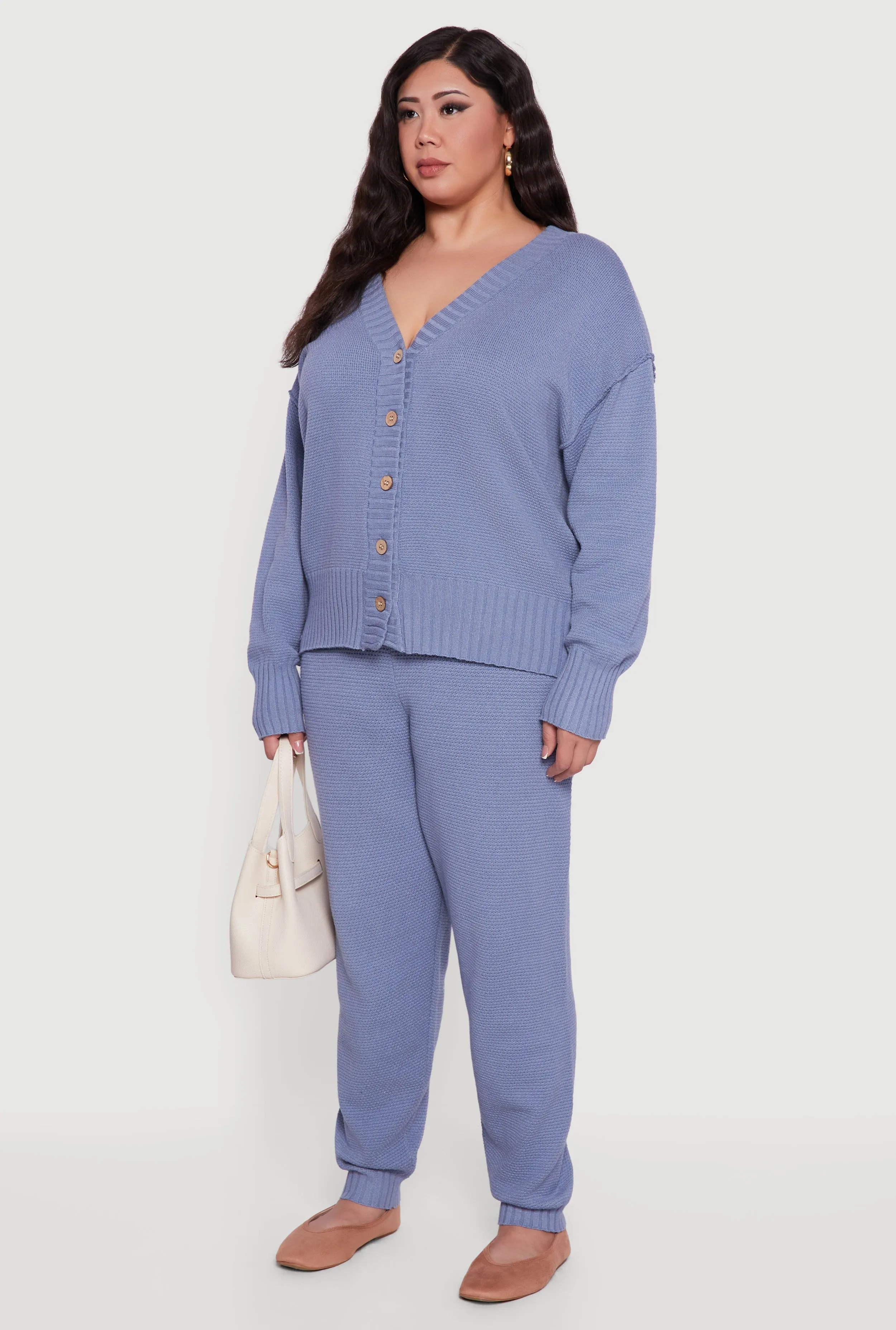 Plus Size Drop Sleeve Button Front Cardigan sold by Rainbow product image thumbnail 5