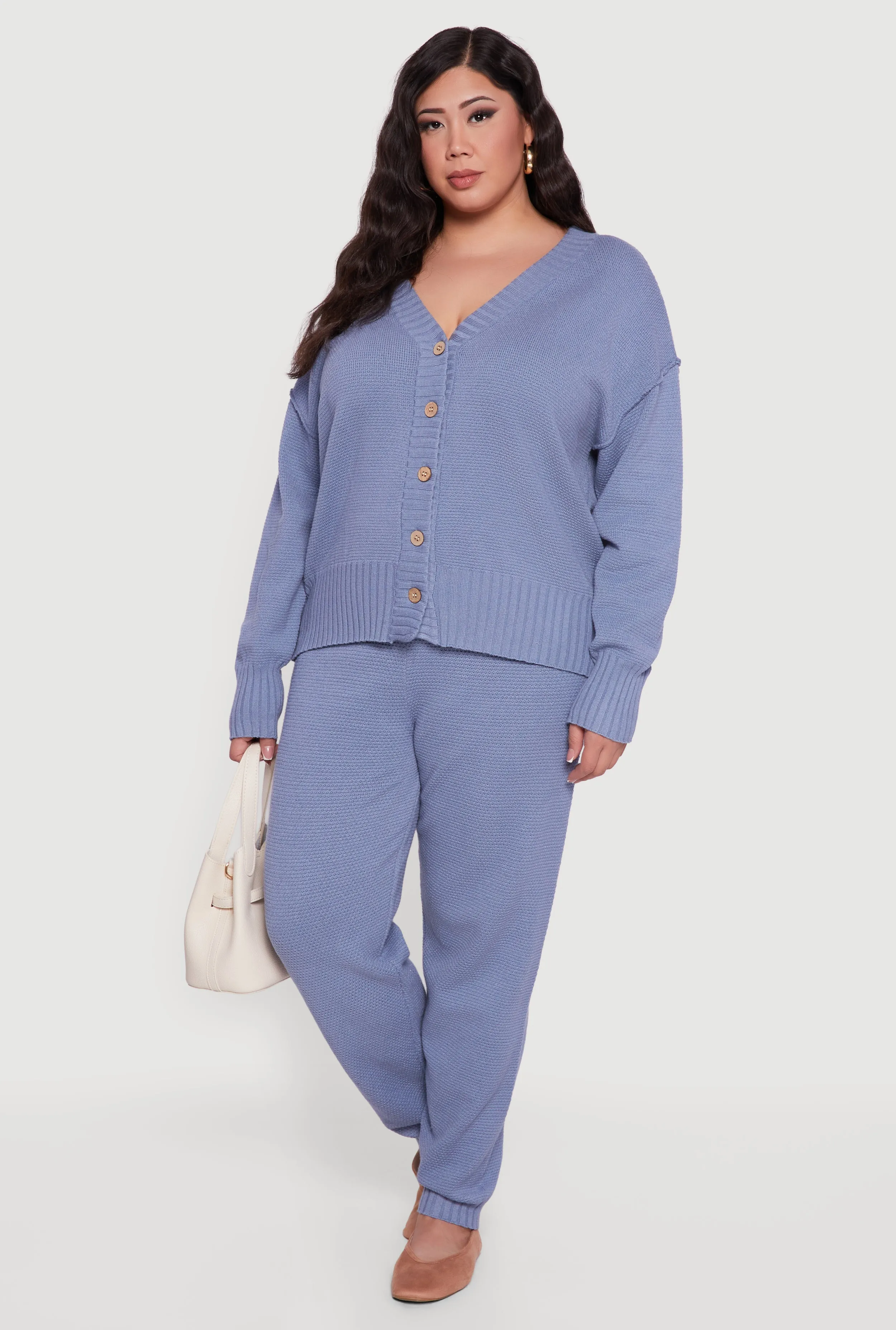 Plus Size Drop Sleeve Button Front Cardigan sold by Rainbow product image thumbnail 2