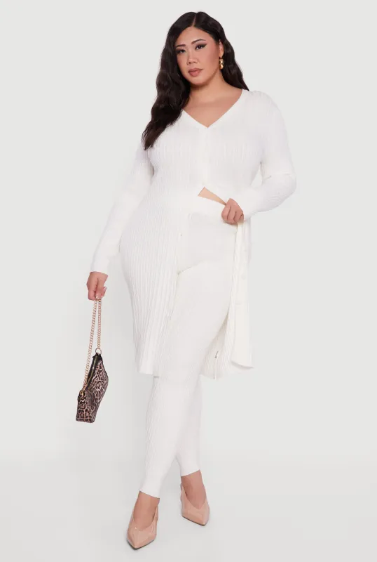 Plus Size Cable Knit High Waisted Leggings sold by Rainbow