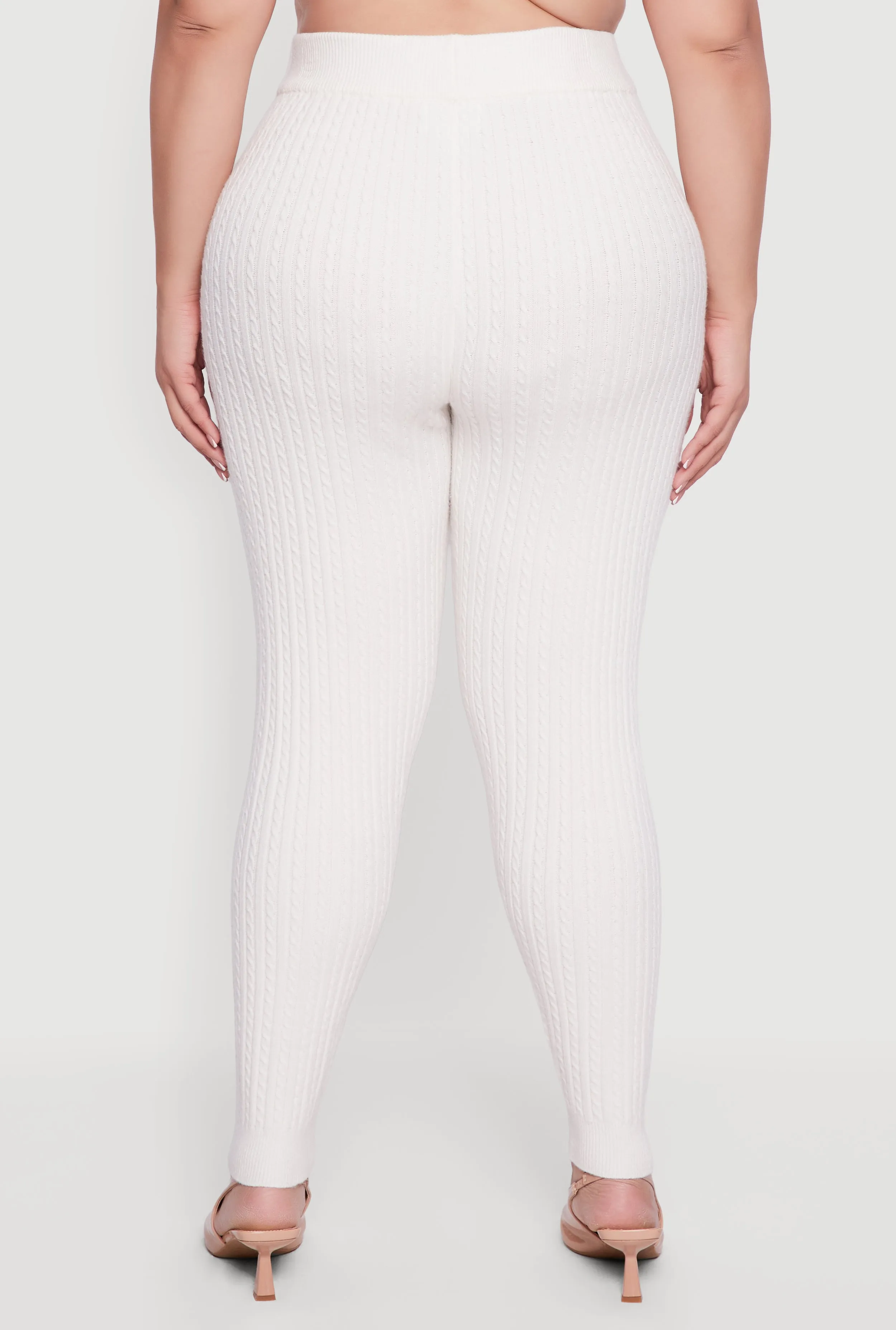 Plus Size Cable Knit High Waisted Leggings sold by Rainbow product image thumbnail 5