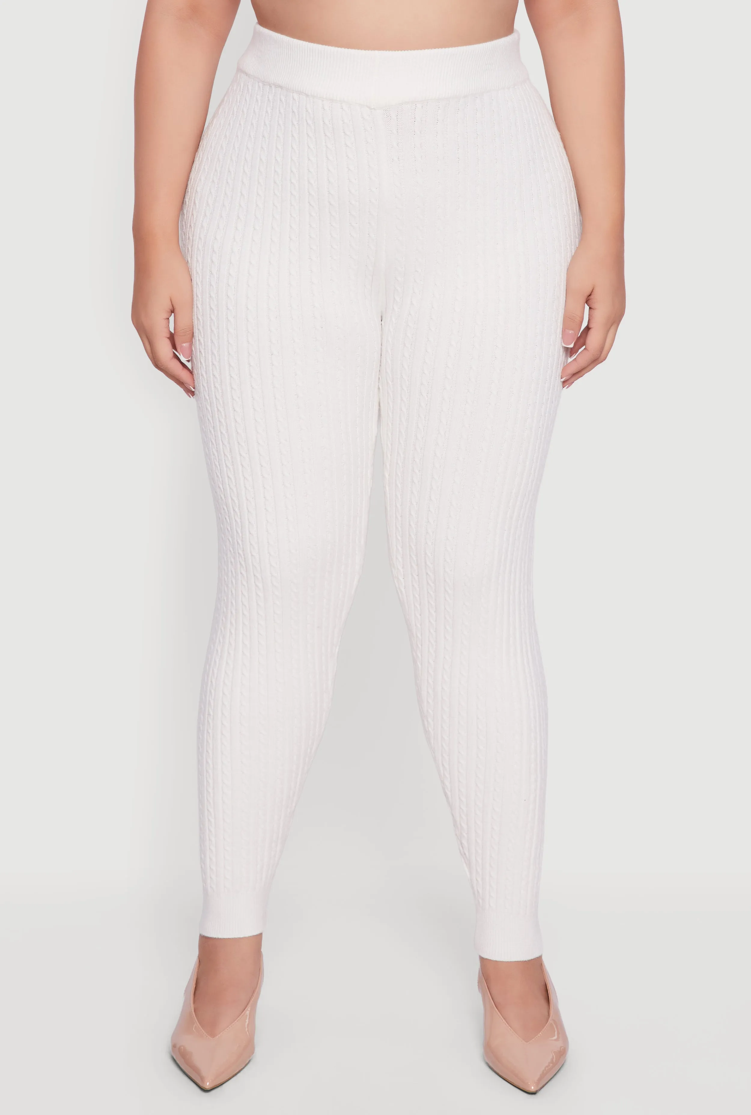 Plus Size Cable Knit High Waisted Leggings sold by Rainbow product image thumbnail 3