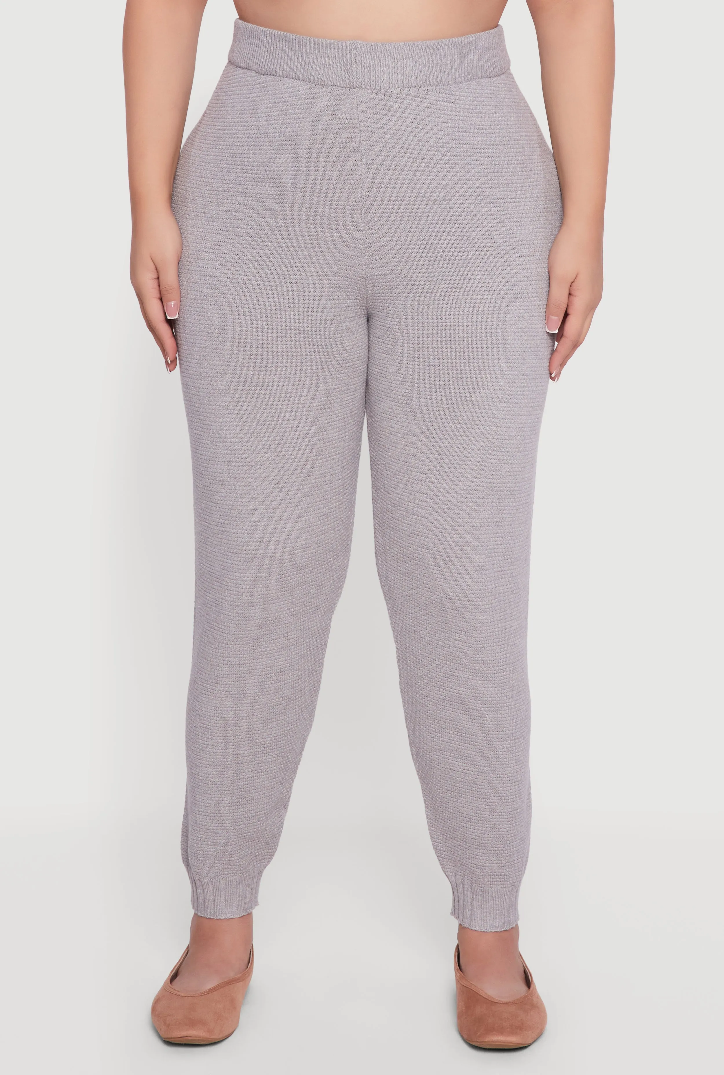 Plus Size High Waisted Knit Joggers sold by Rainbow product image thumbnail 3