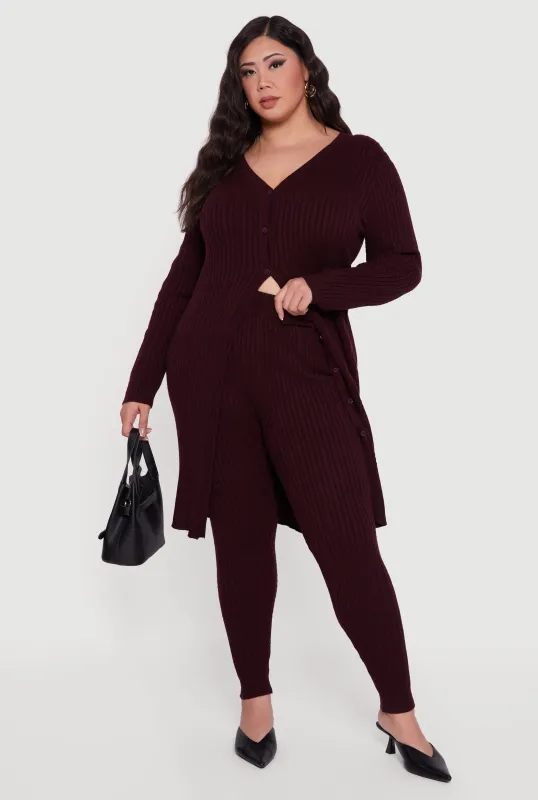Plus Size Cable Knit High Waisted Leggings sold by Rainbow