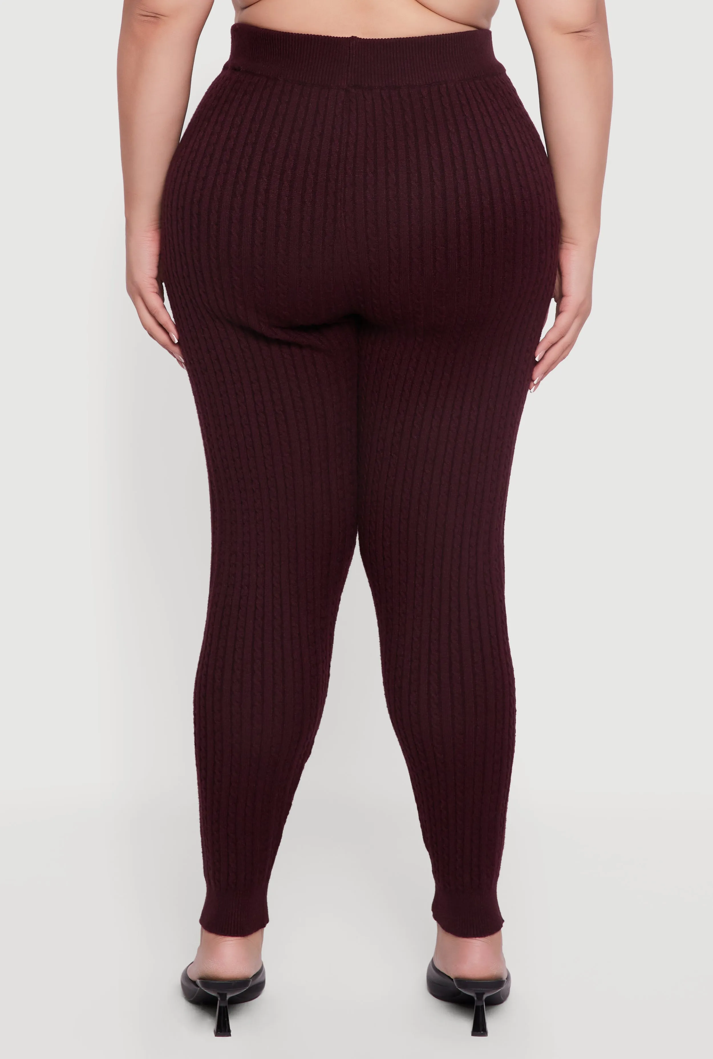 Plus Size Cable Knit High Waisted Leggings sold by Rainbow product image thumbnail 5