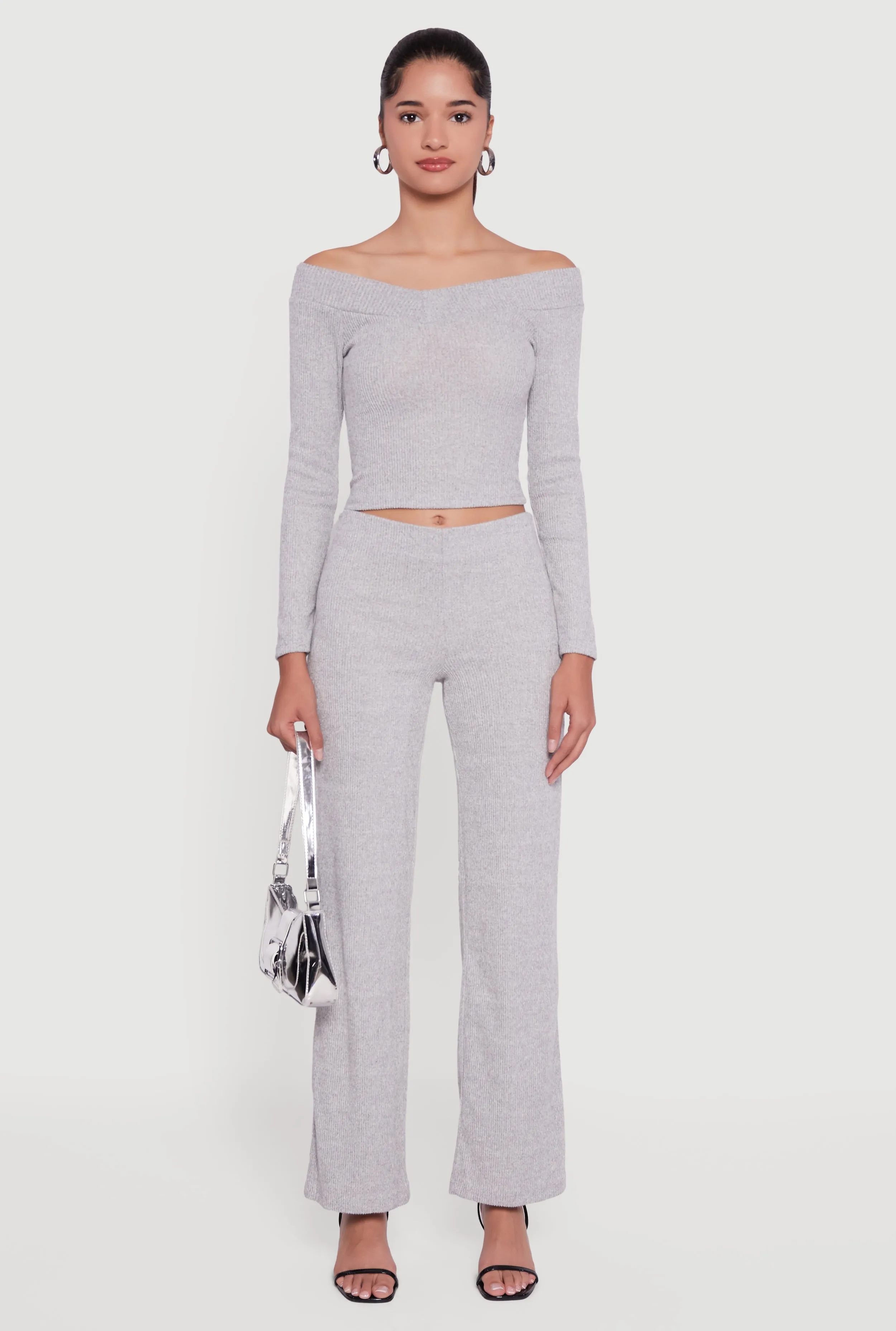 Ribbed Knit Straight Leg Pull On Pants sold by Rainbow product image thumbnail 2