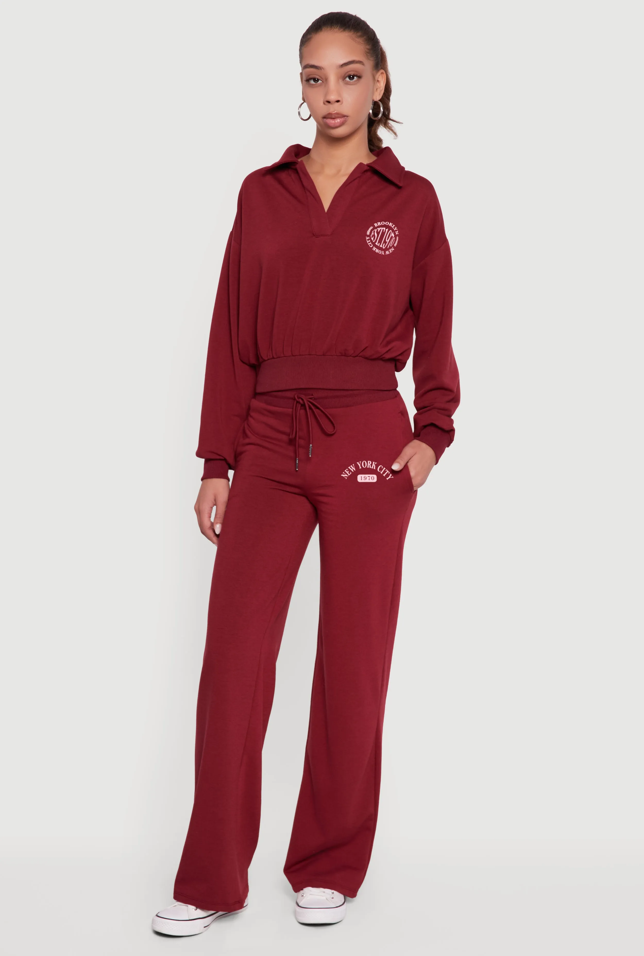 High Waisted New York City Graphic Sweatpants sold by Rainbow