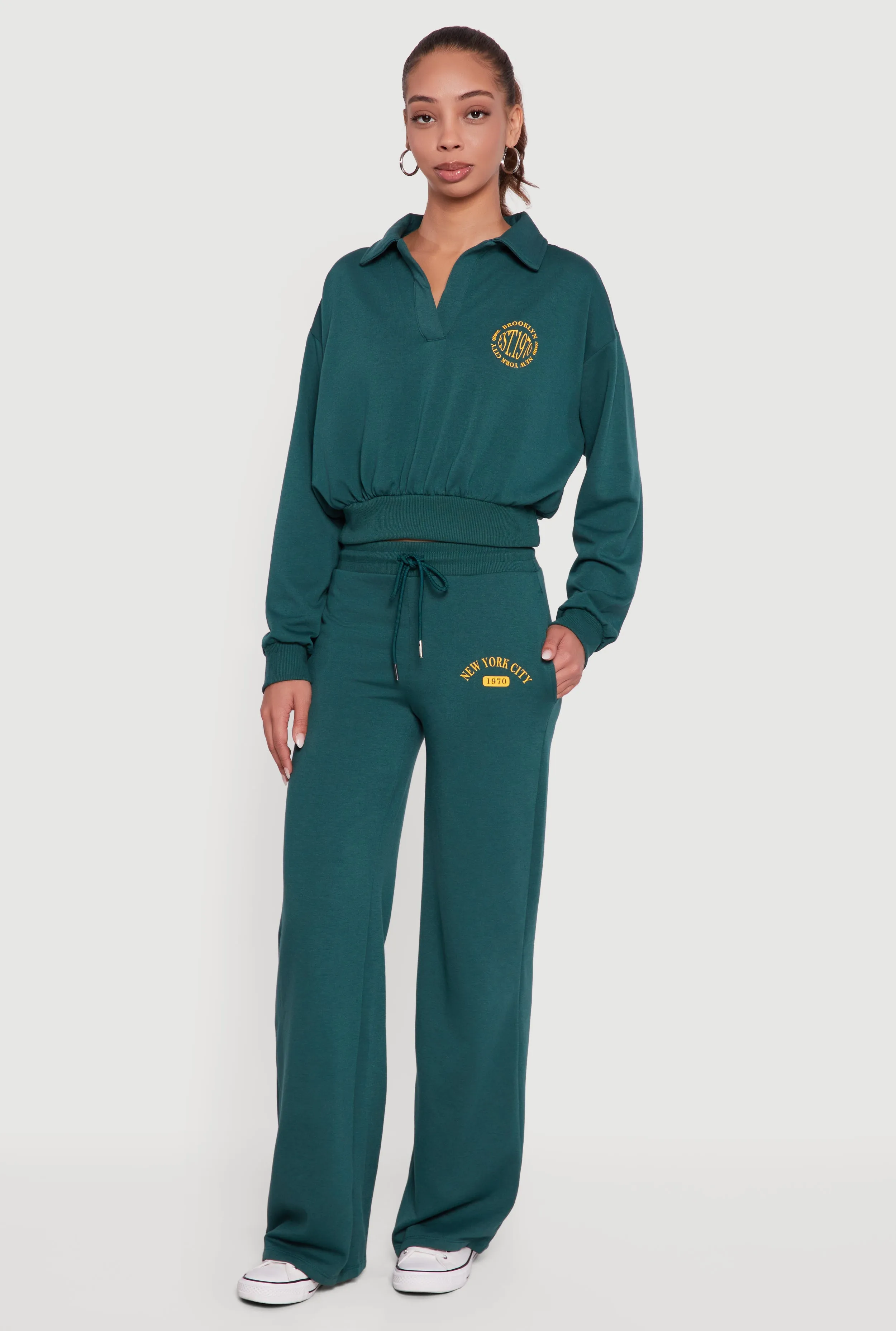 High Waisted New York City Graphic Sweatpants sold by Rainbow