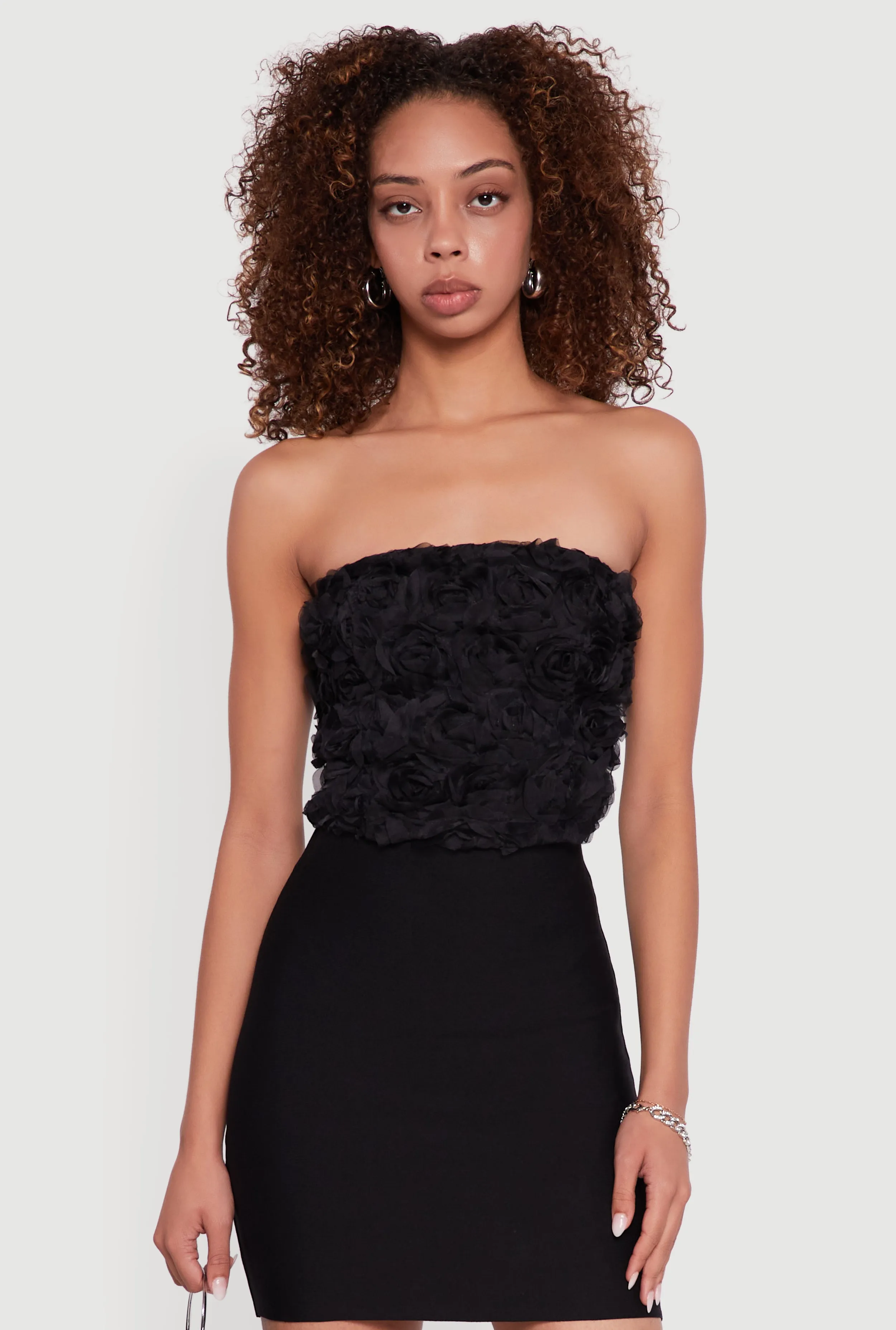 Rose Applique Cropped Tube Top sold by Rainbow product image thumbnail 2