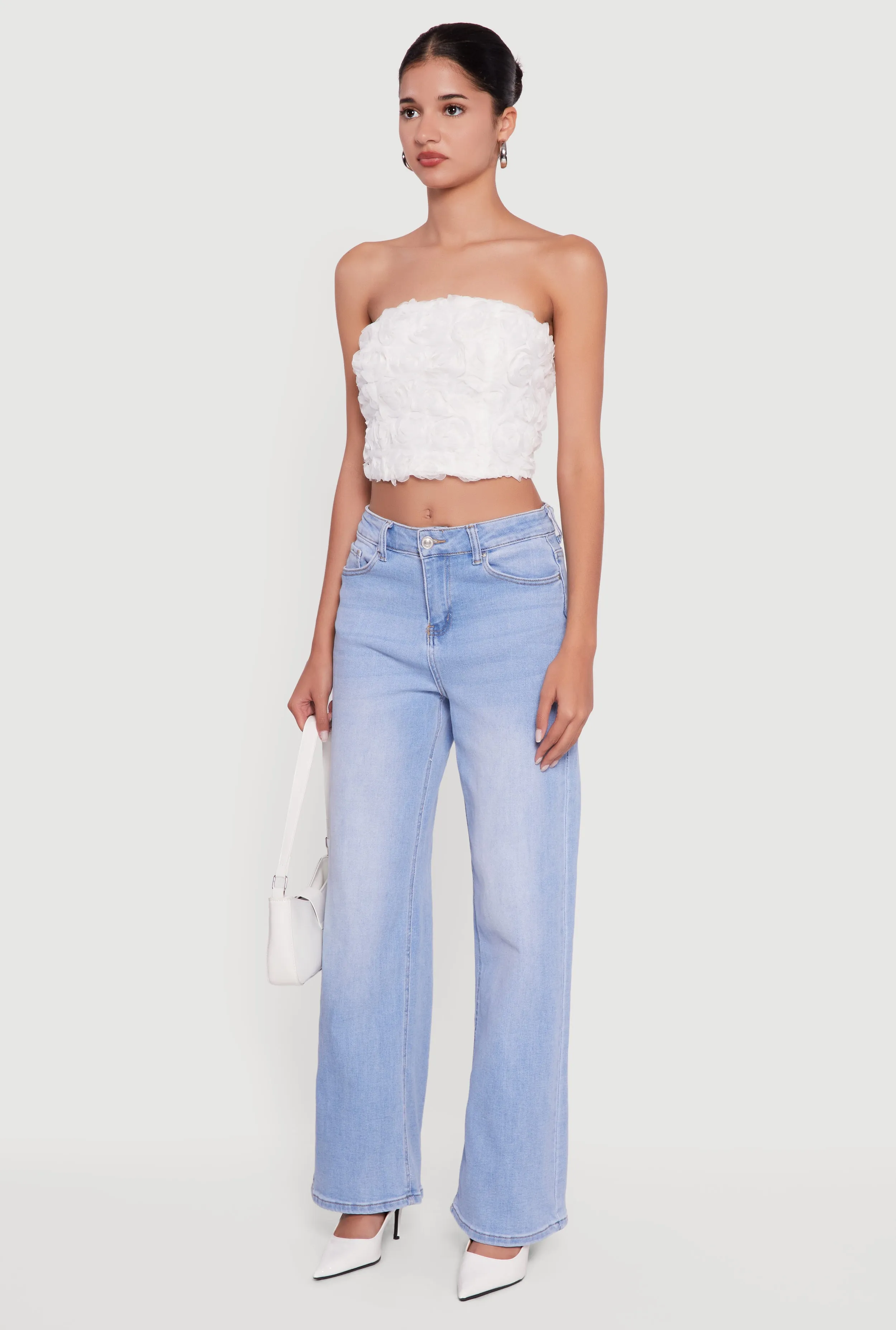 Rose Applique Cropped Tube Top sold by Rainbow product image thumbnail 5