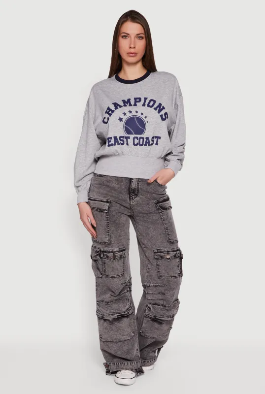 Acid Wash Flare Leg Utility Jeans sold by Rainbow