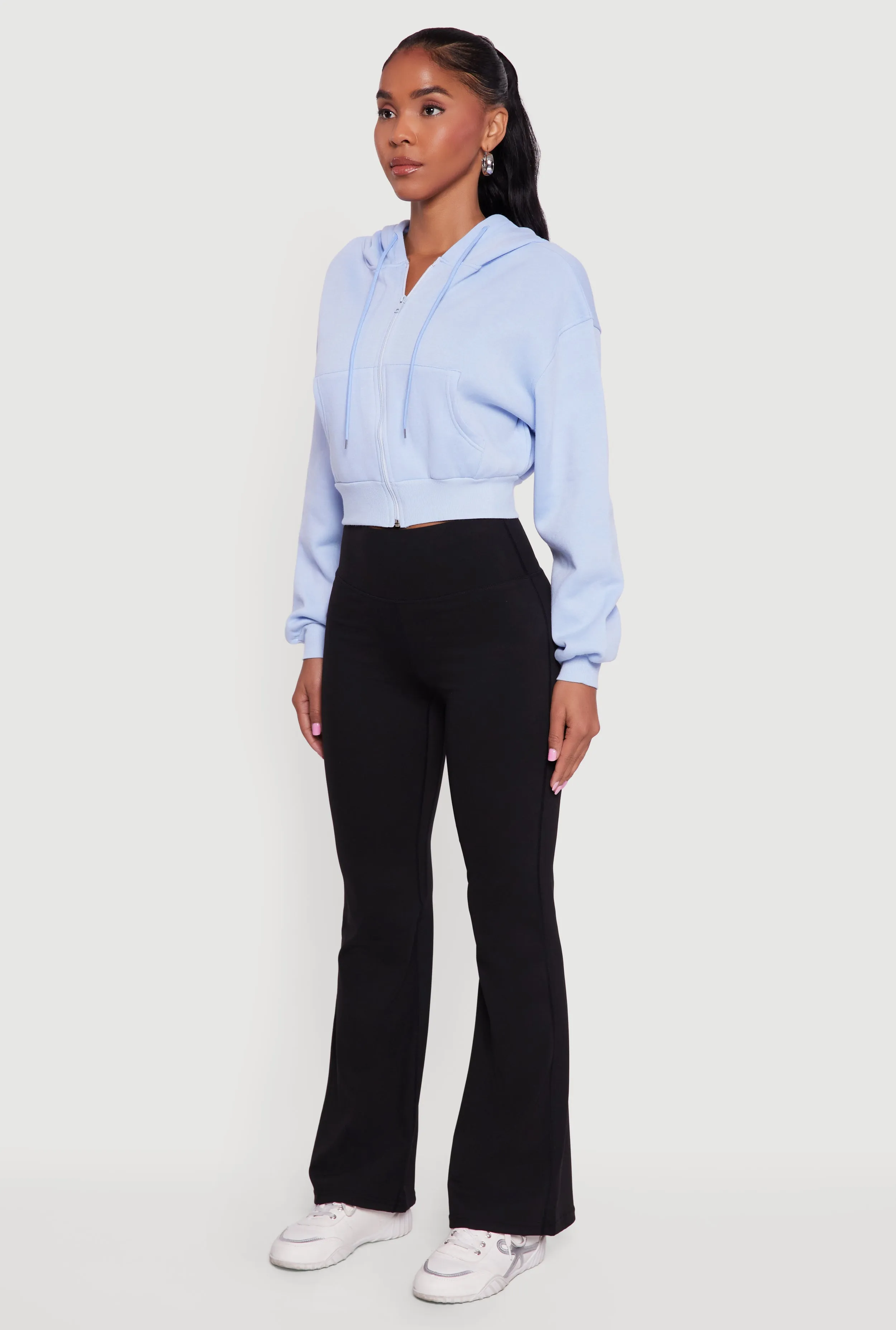 Cropped Zip Front Hooded Sweatshirt sold by Rainbow product image thumbnail 5