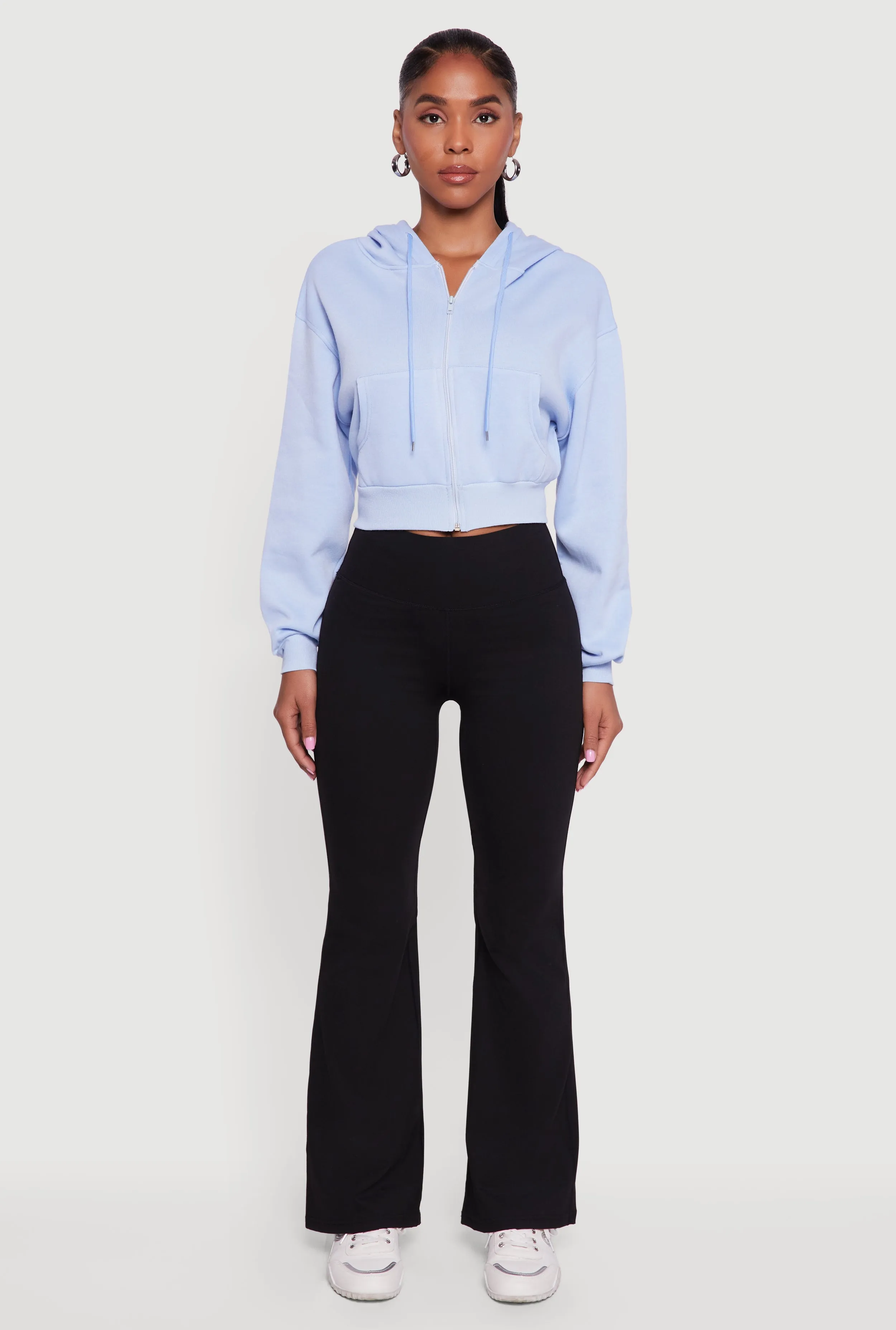 Cropped Zip Front Hooded Sweatshirt sold by Rainbow product image thumbnail 3