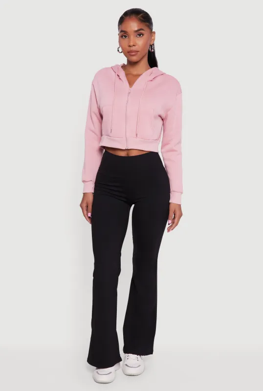 Cropped Zip Front Hooded Sweatshirt sold by Rainbow