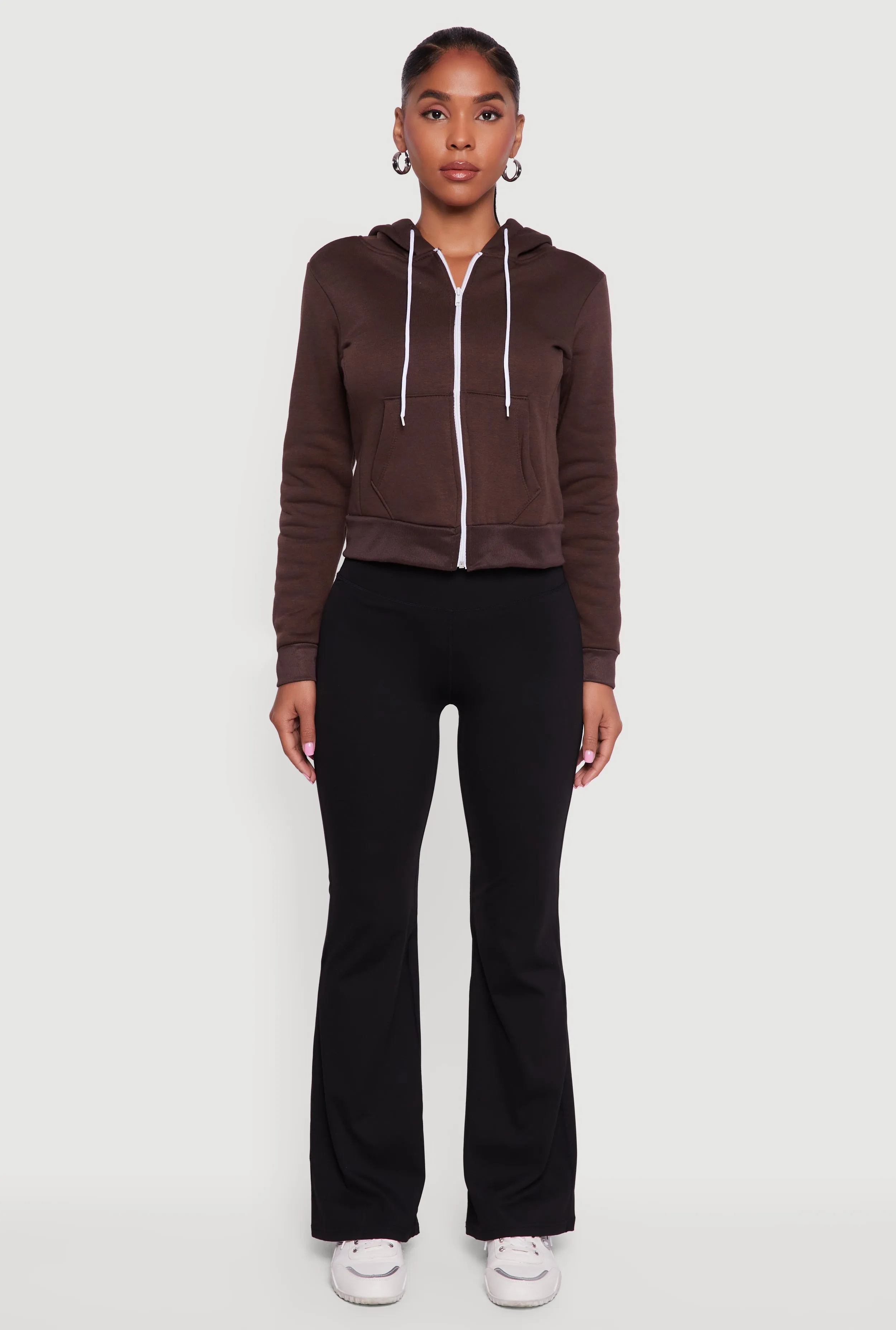 Contrast Zip Front Drawstring Hoodie sold by Rainbow product image thumbnail 3