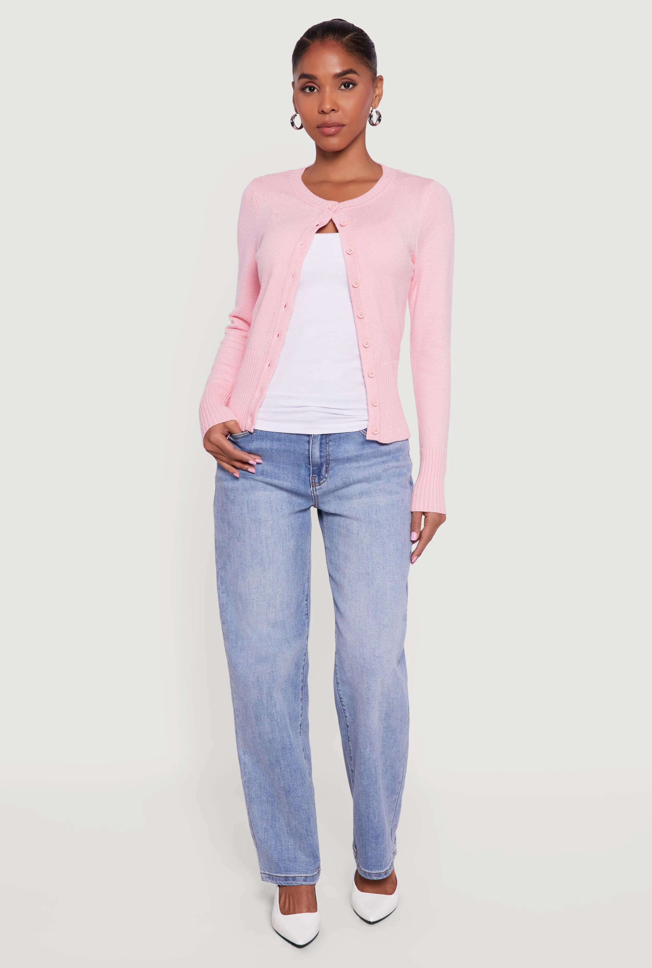 Rib Knit Button Front Cardigan sold by Rainbow product image thumbnail 4