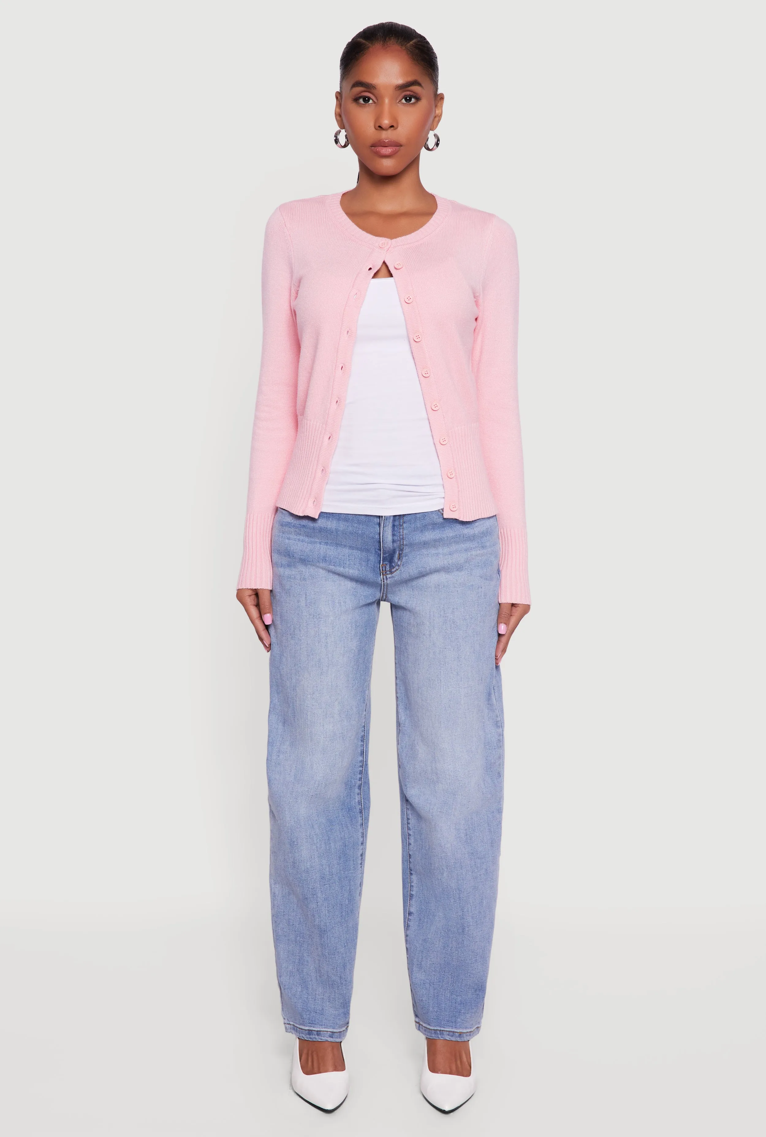 Rib Knit Button Front Cardigan sold by Rainbow product image thumbnail 3