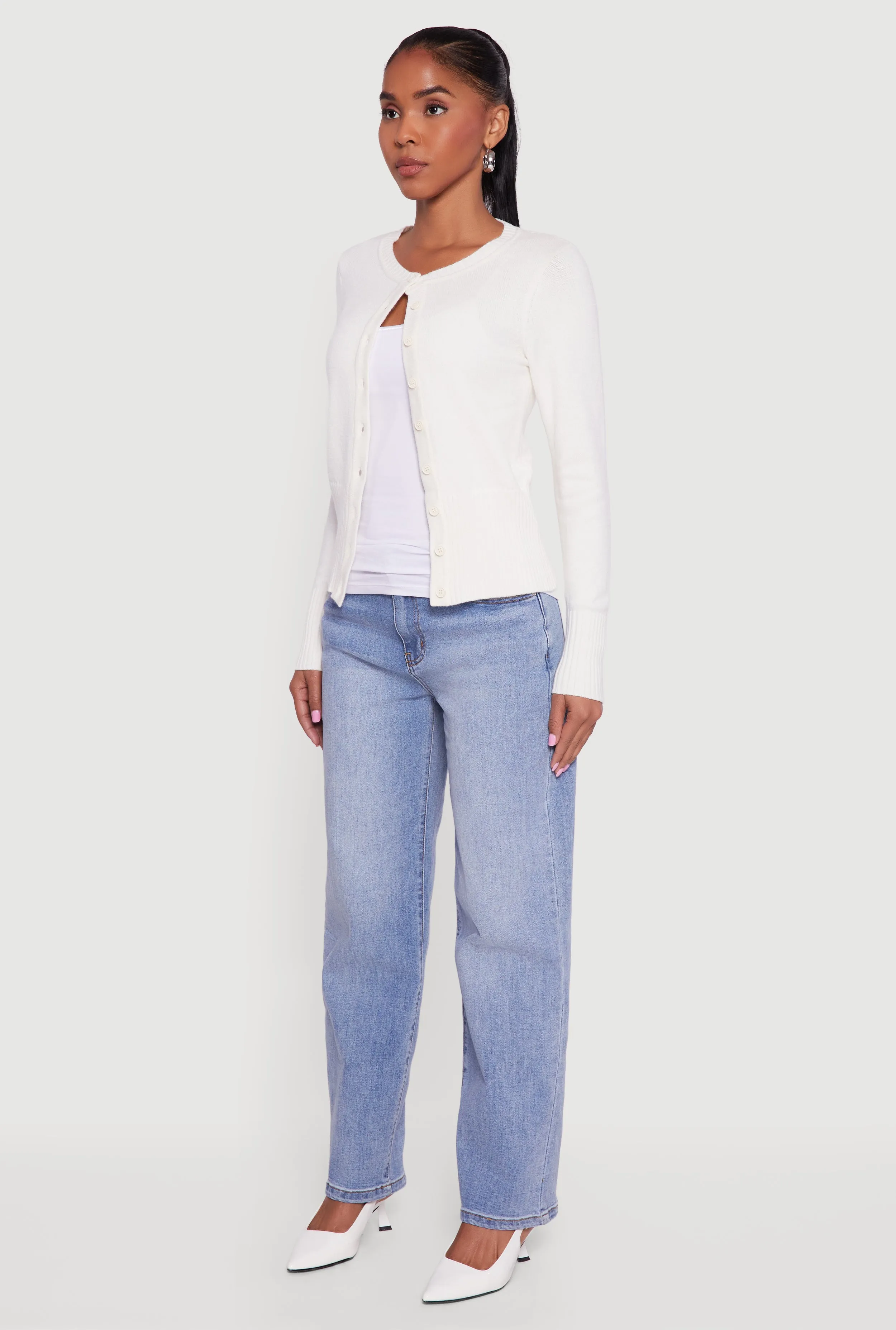 Rib Knit Button Front Cardigan sold by Rainbow product image thumbnail 5