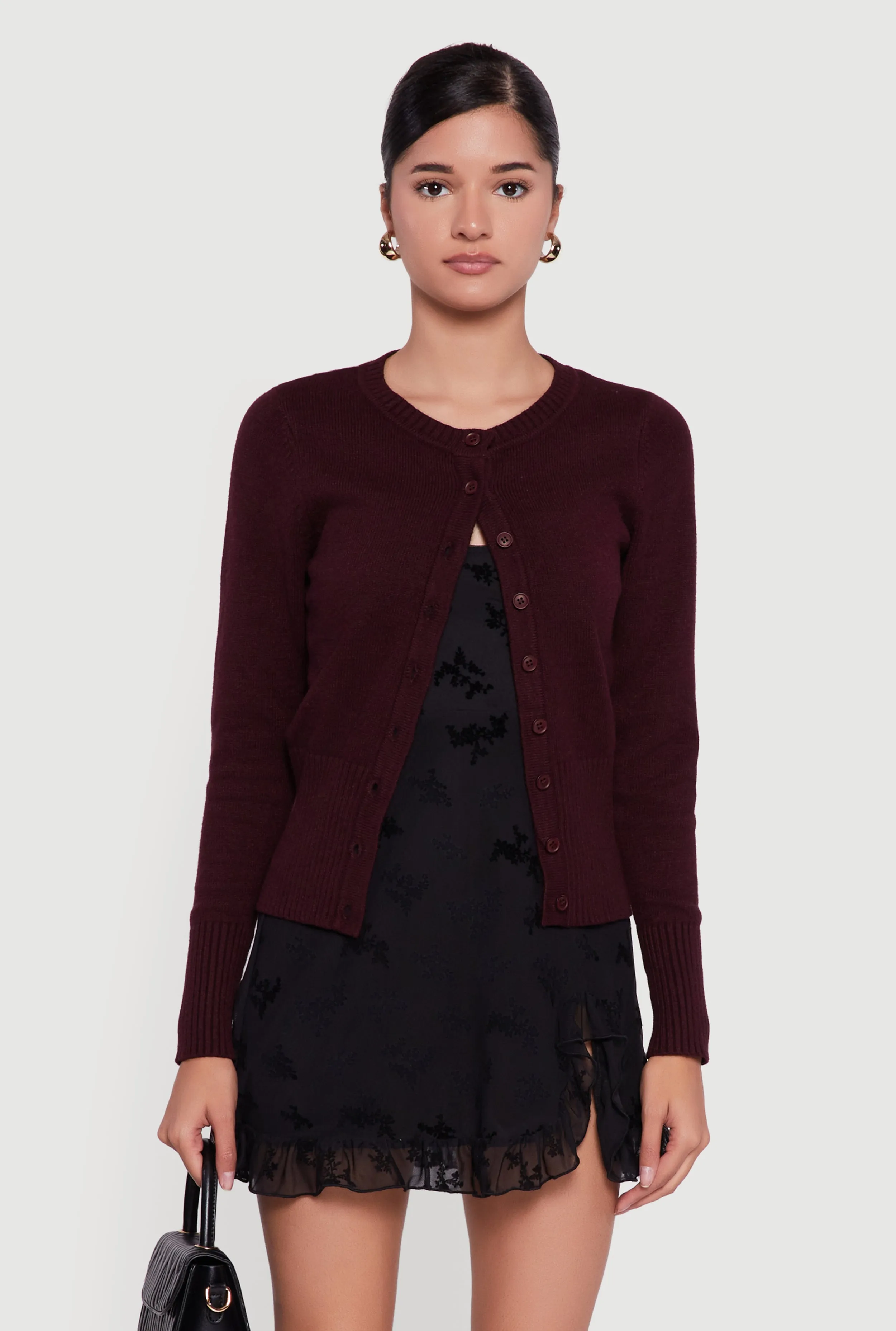 Rib Knit Button Front Cardigan sold by Rainbow product image thumbnail 2