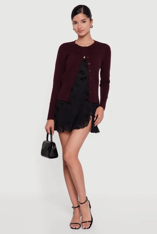 Rib Knit Button Front Cardigan sold by Rainbow