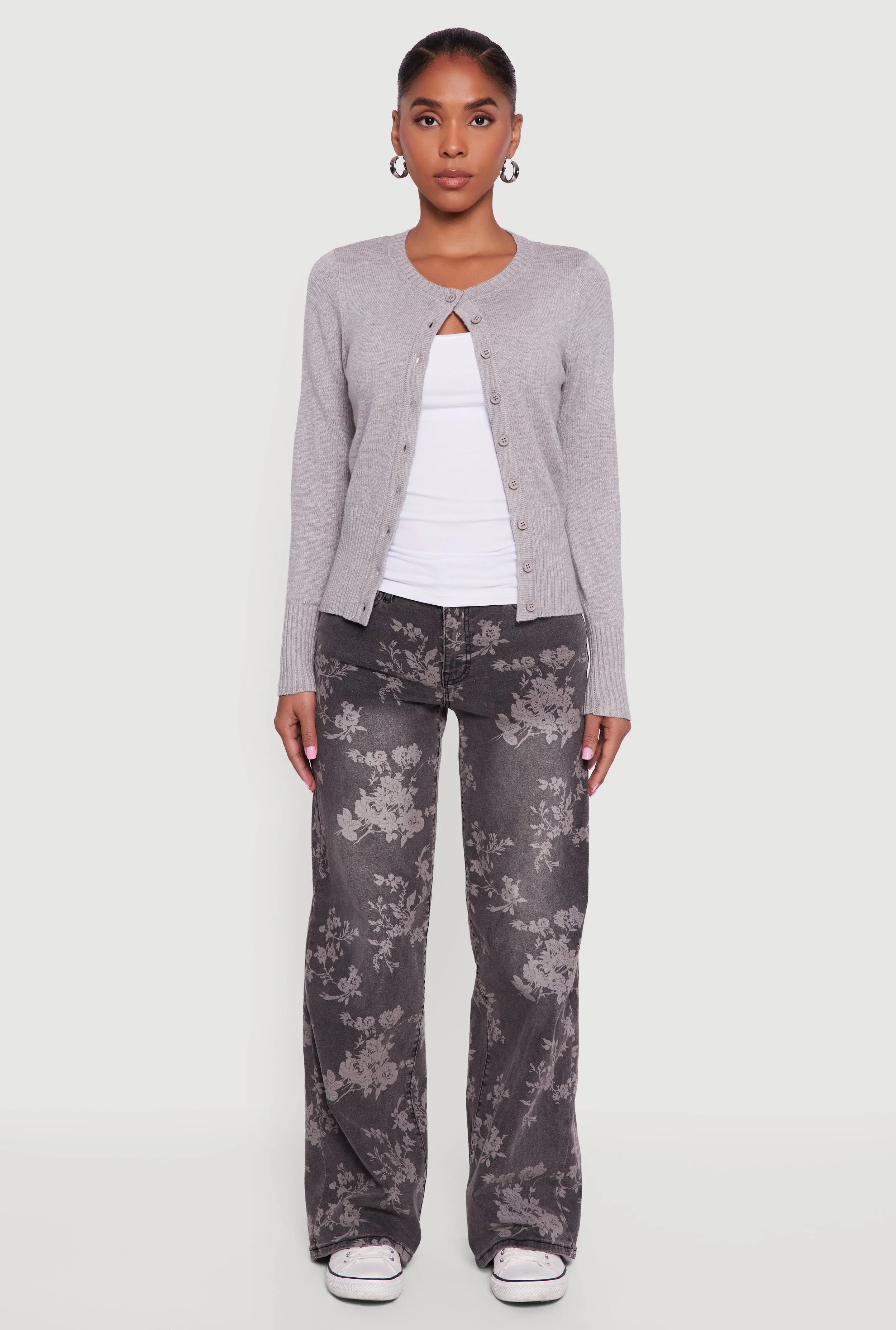 Rib Knit Button Front Cardigan sold by Rainbow product image thumbnail 3