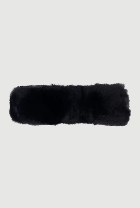 Solid Faux Fur Elastic Band Head Wrap sold by Rainbow