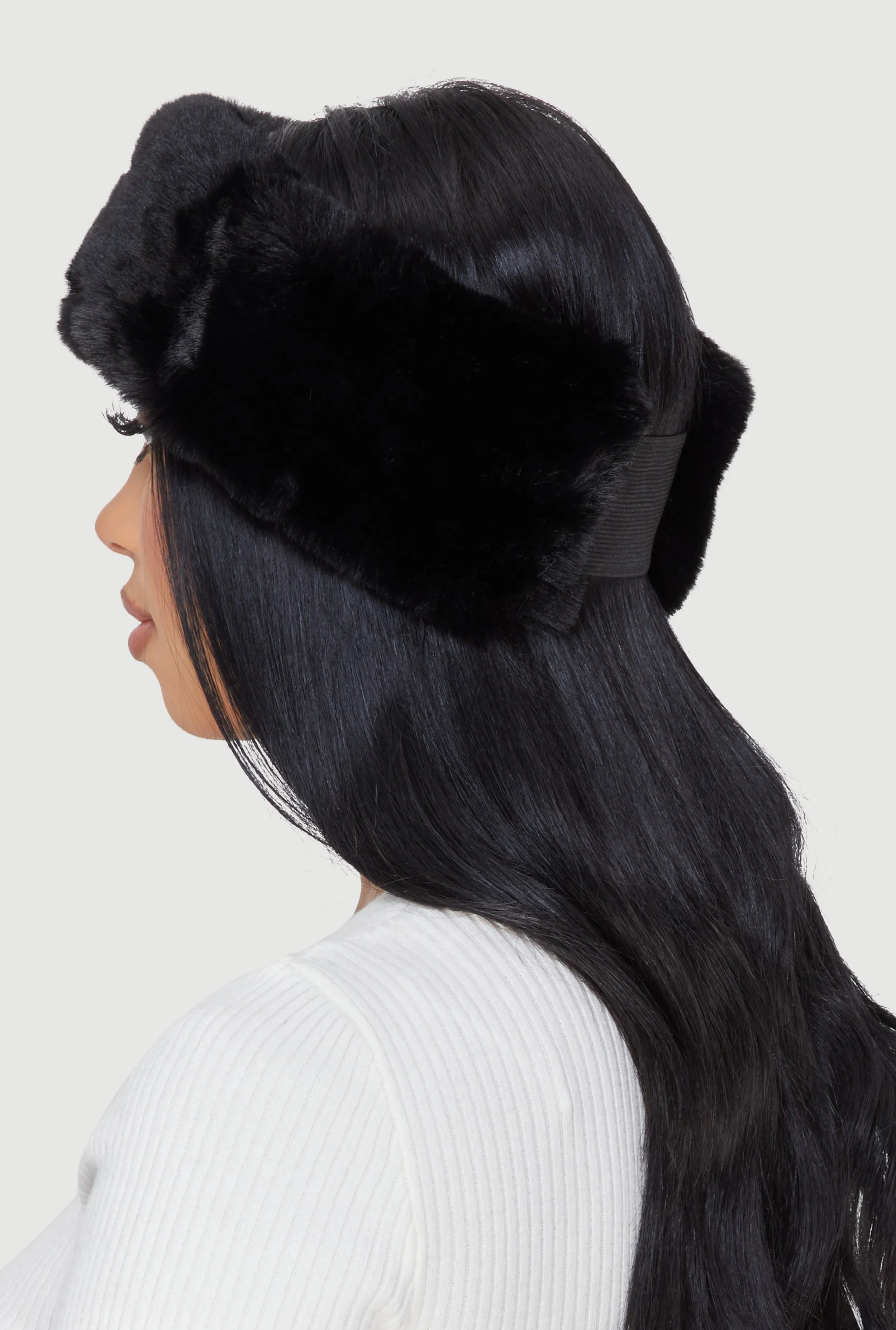 Solid Faux Fur Elastic Band Head Wrap sold by Rainbow product image thumbnail 3