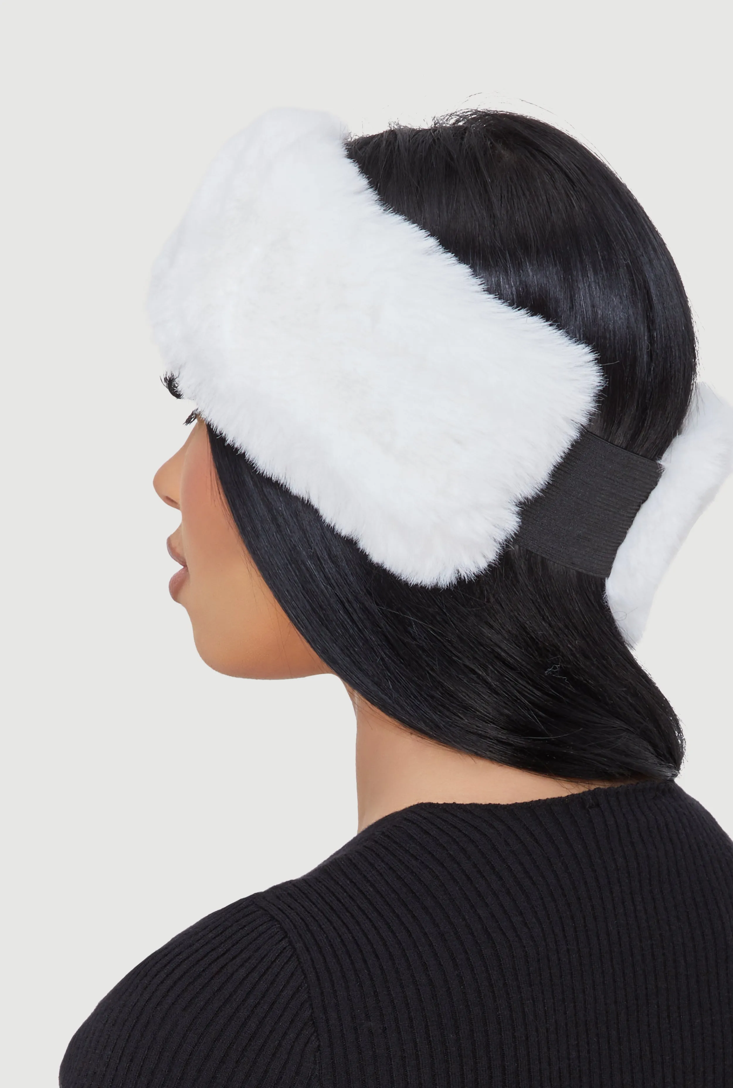 Solid Faux Fur Elastic Band Head Wrap sold by Rainbow product image thumbnail 3