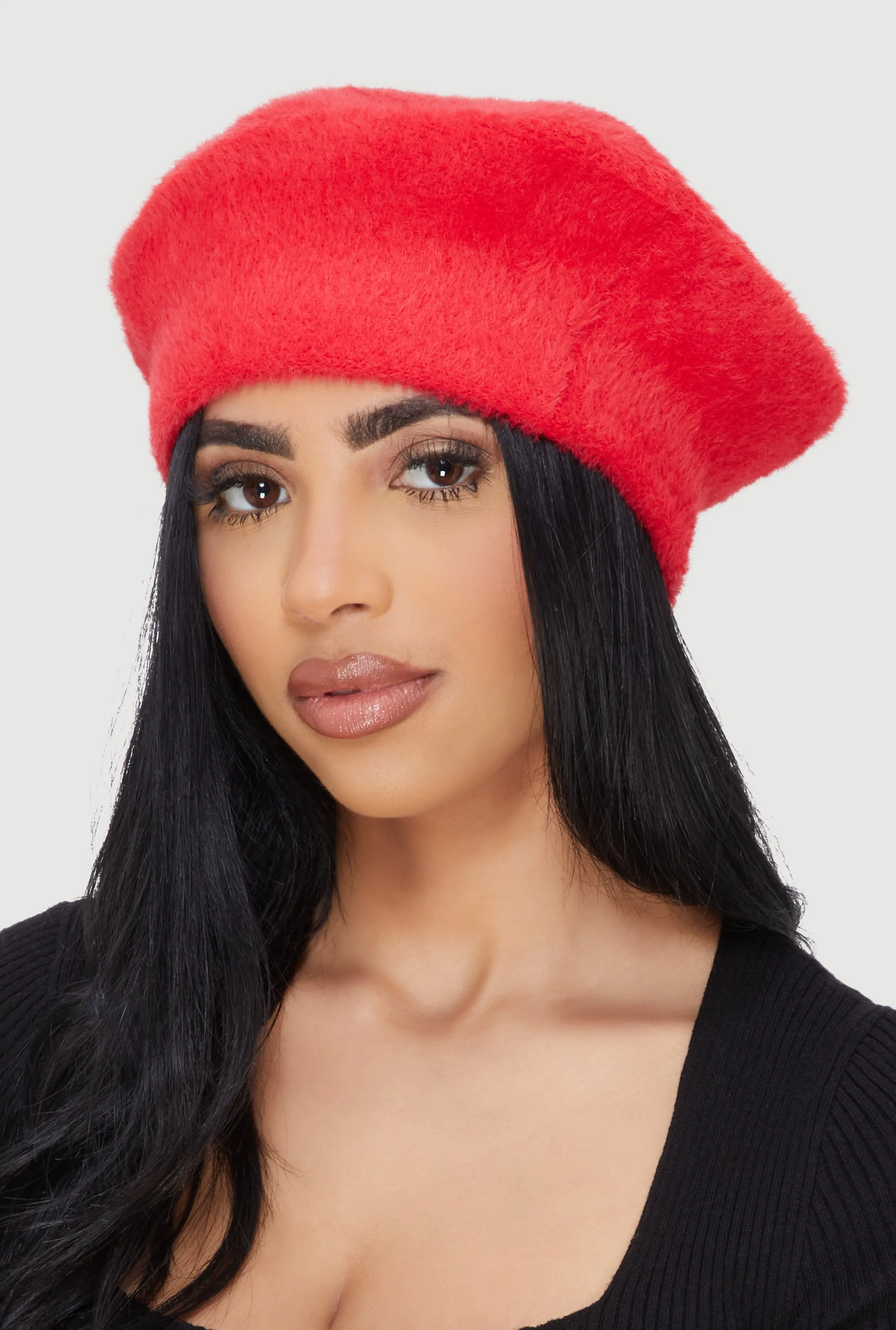 Solid Faux Fur Beret sold by Rainbow product image thumbnail 2