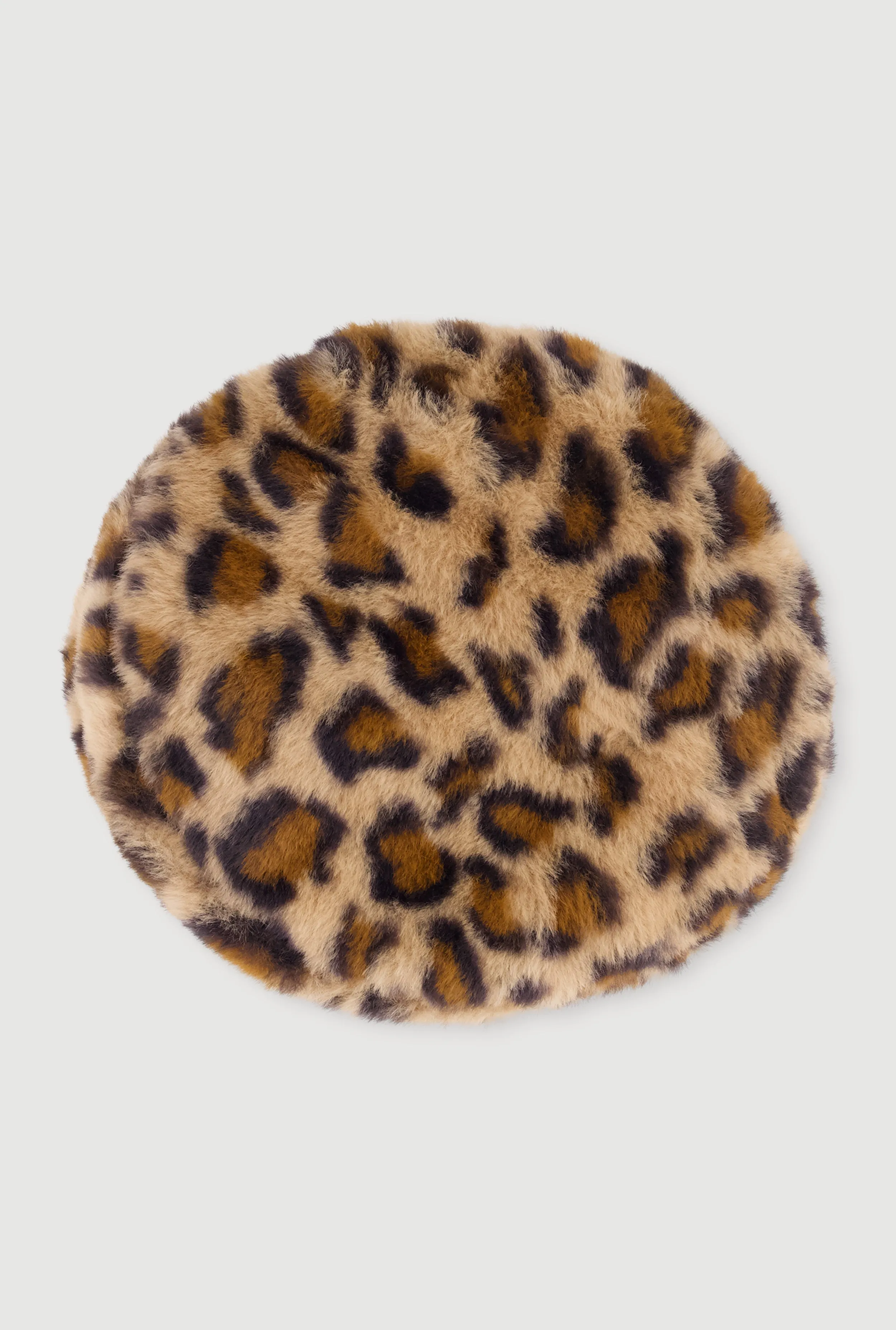 Faux Fur Beret with Faux Leather Trim sold by Rainbow product image thumbnail 5