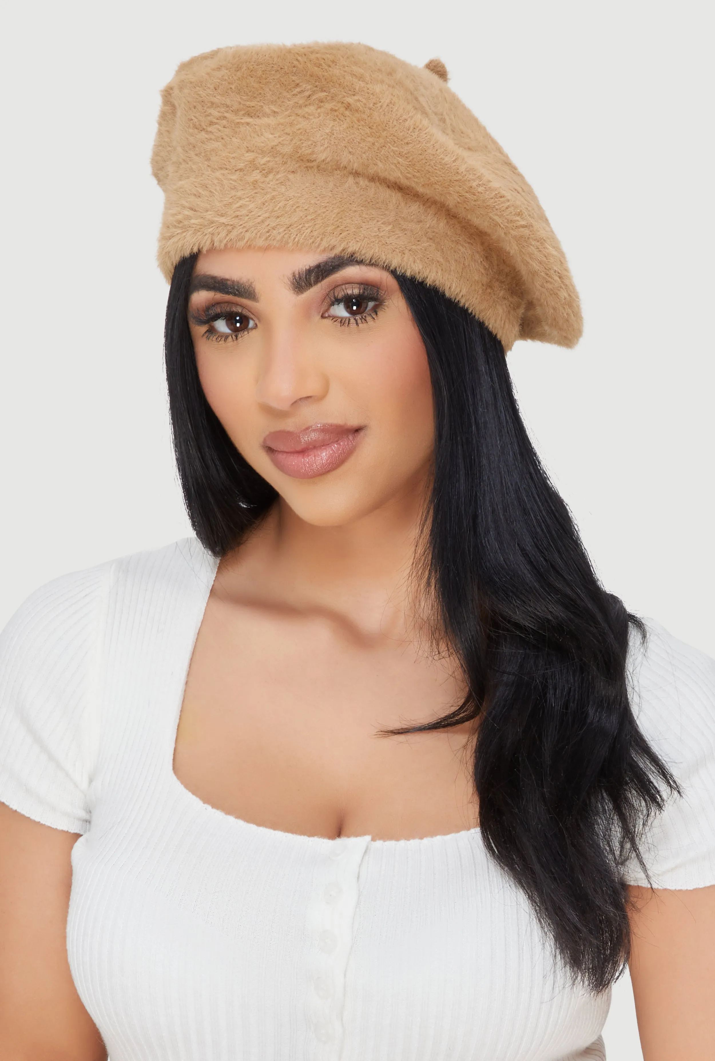 Solid Faux Fur Beret sold by Rainbow product image thumbnail 2