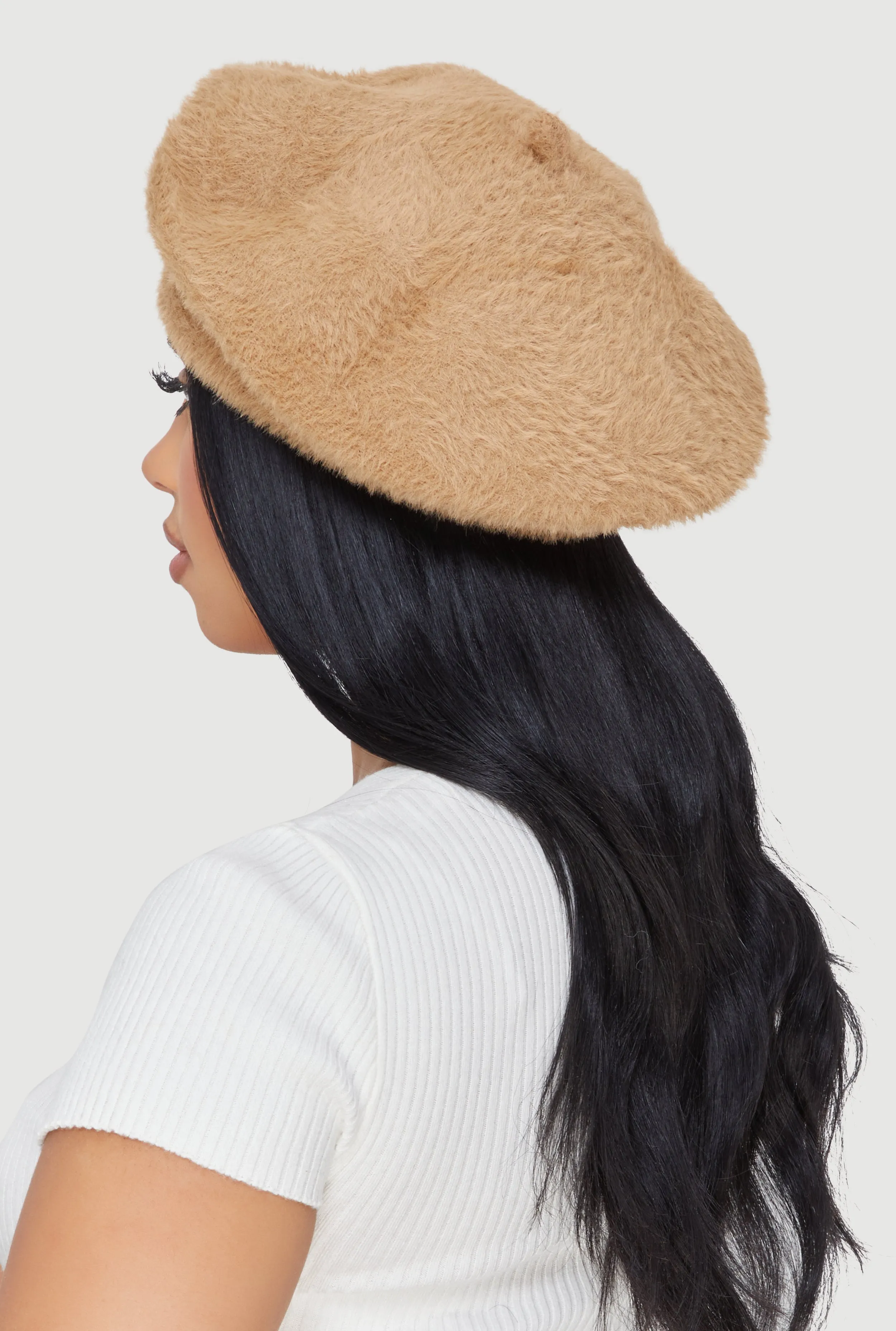 Solid Faux Fur Beret sold by Rainbow product image thumbnail 3