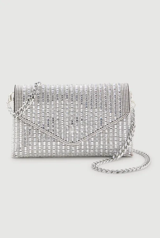 Rhinestone Envelope Clutch with Removable Strap sold by Rainbow