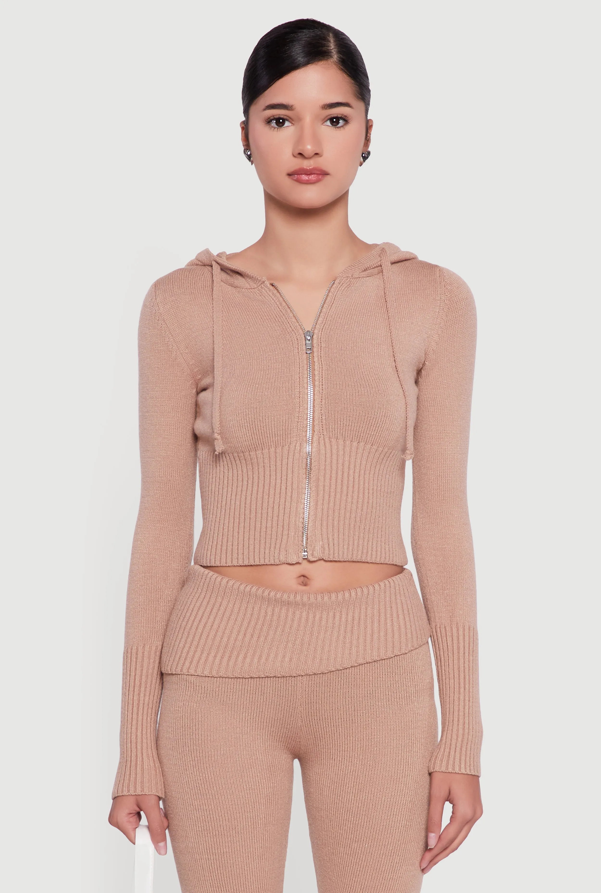Zip Front Hooded Cropped Sweater sold by Rainbow product image thumbnail 5