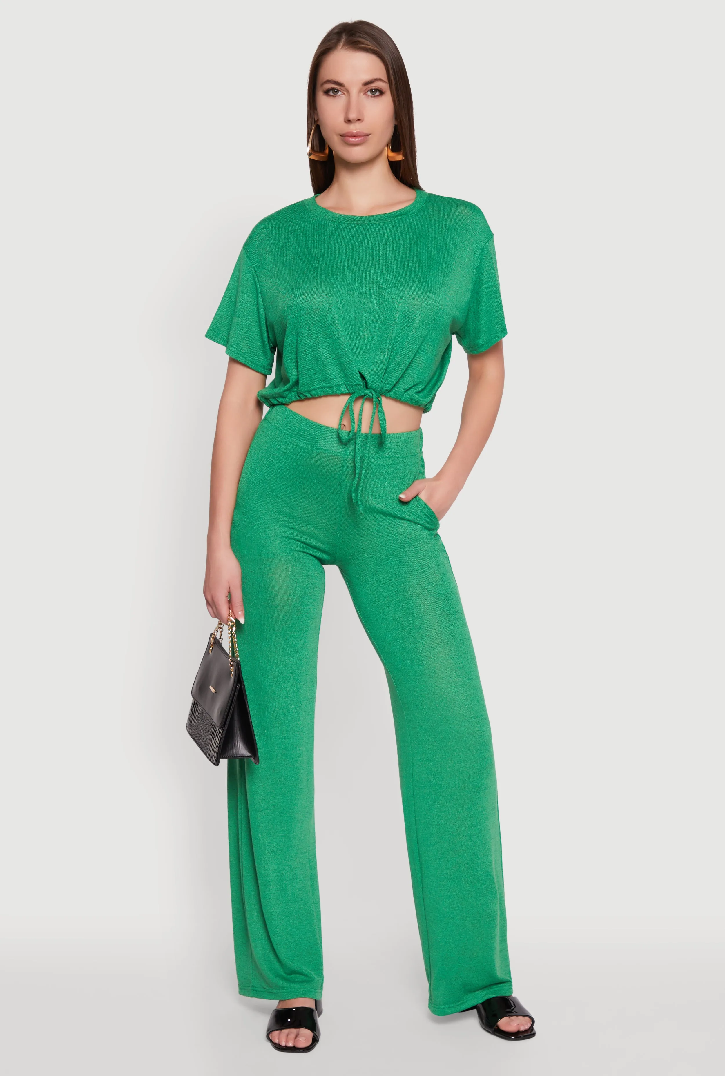 Daisy High Waisted Straight Leg Brushed Knit Pants sold by Rainbow product image thumbnail 5