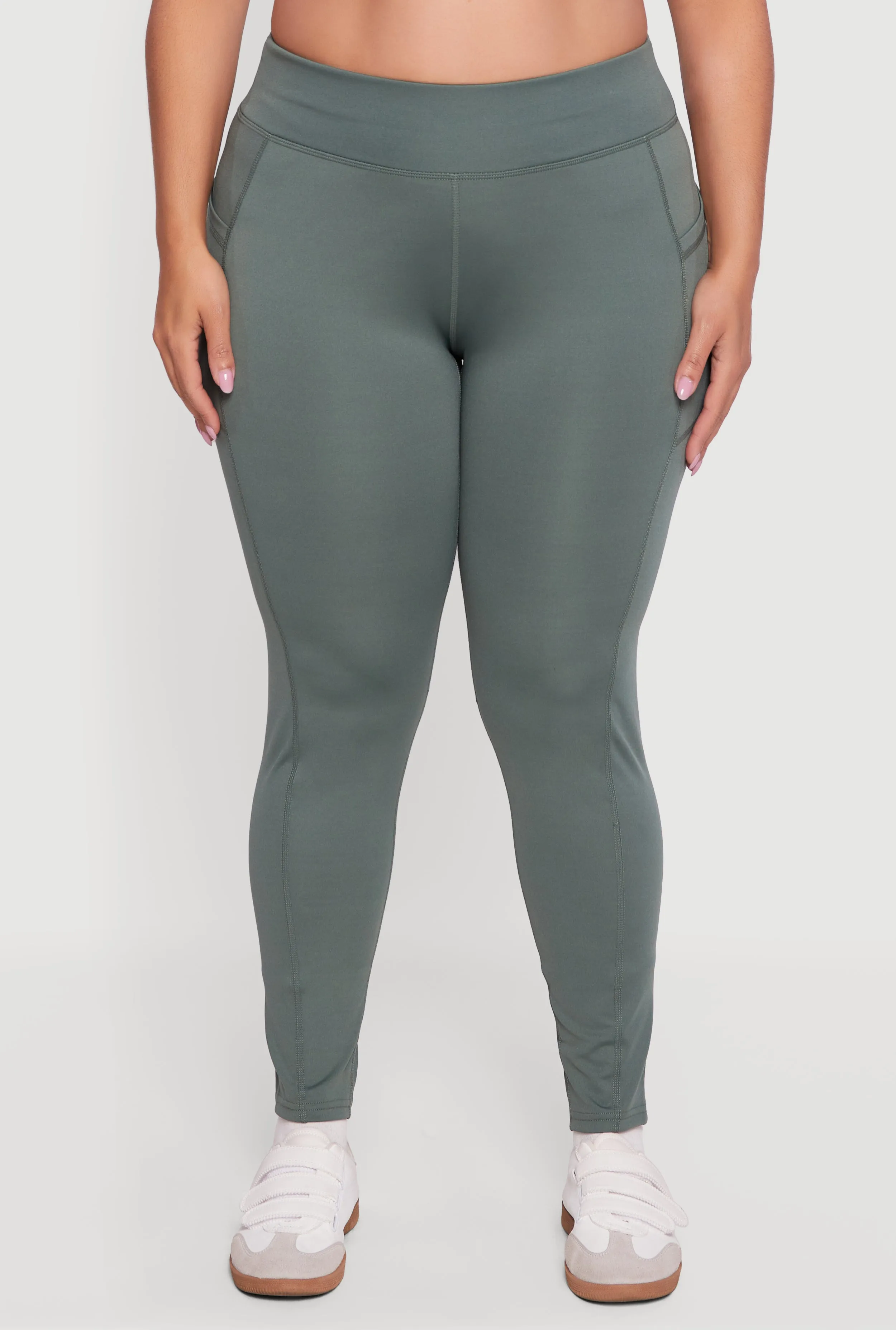 Plus Size High Waisted Leggings with Side Pockets sold by Rainbow product image thumbnail 5