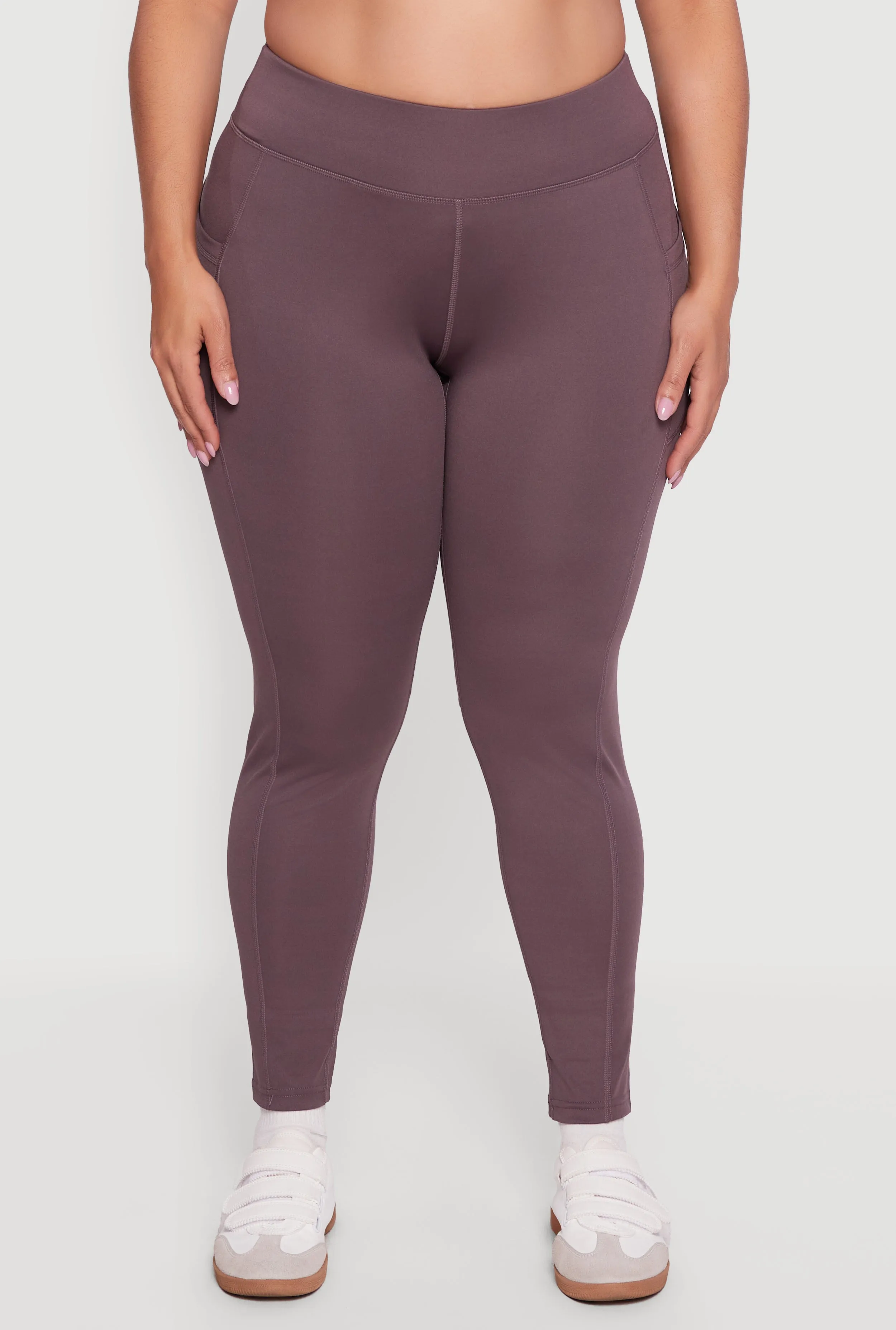 Plus Size High Waisted Leggings with Side Pockets sold by Rainbow product image thumbnail 5
